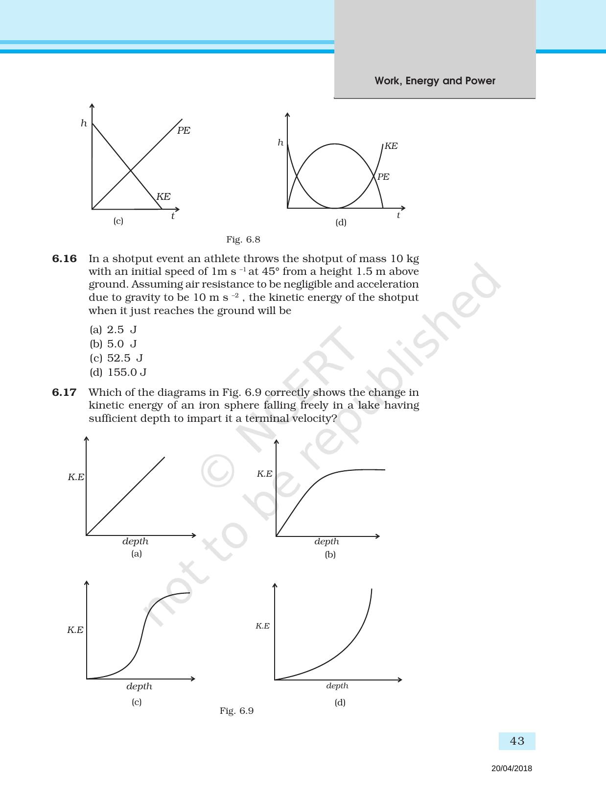 NCERT Exemplar Book for Class 11 Physics: Chapter 5 Work, Energy, and Power - Page 6