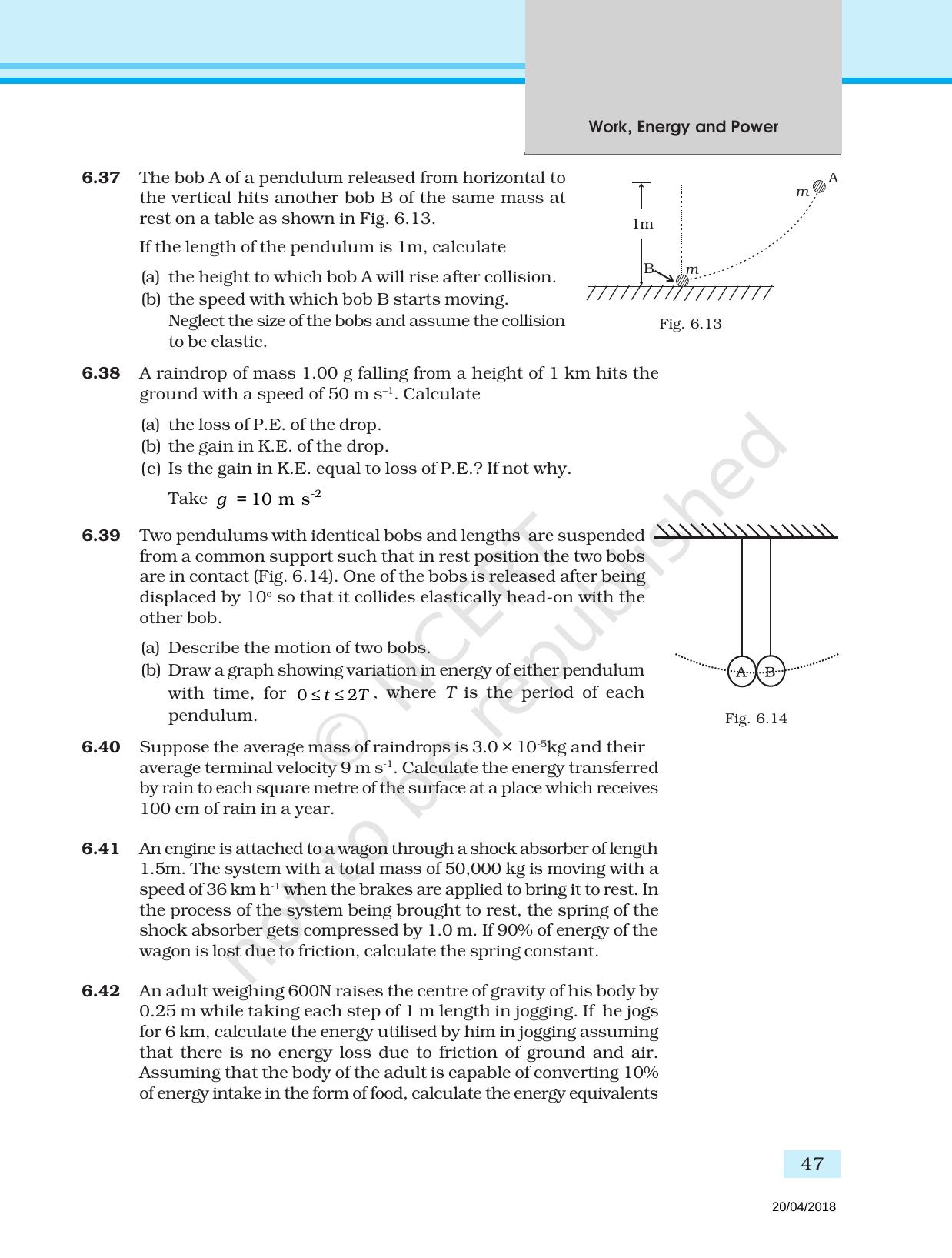 NCERT Exemplar Book for Class 11 Physics: Chapter 5 Work, Energy, and Power - Page 10