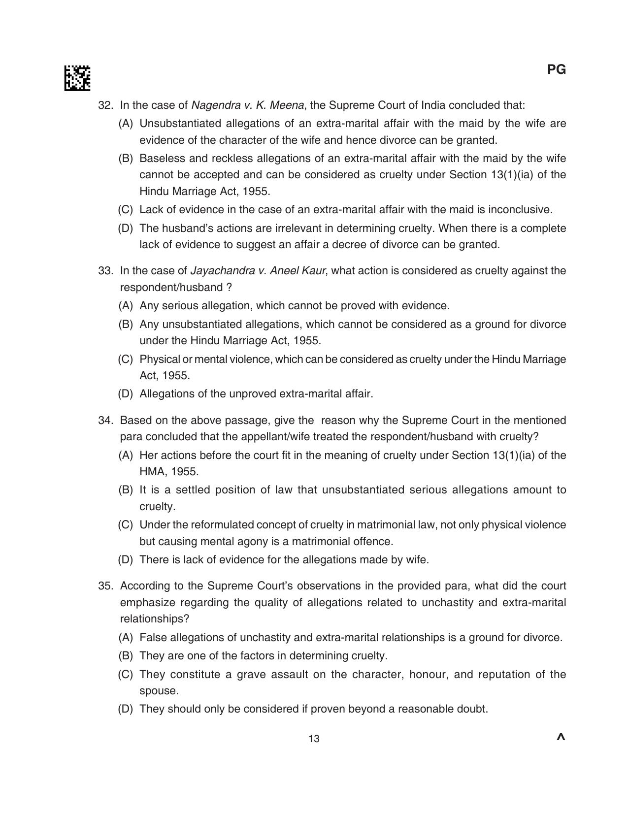 CLAT 2024 PG SET A Question Paper - Page 57