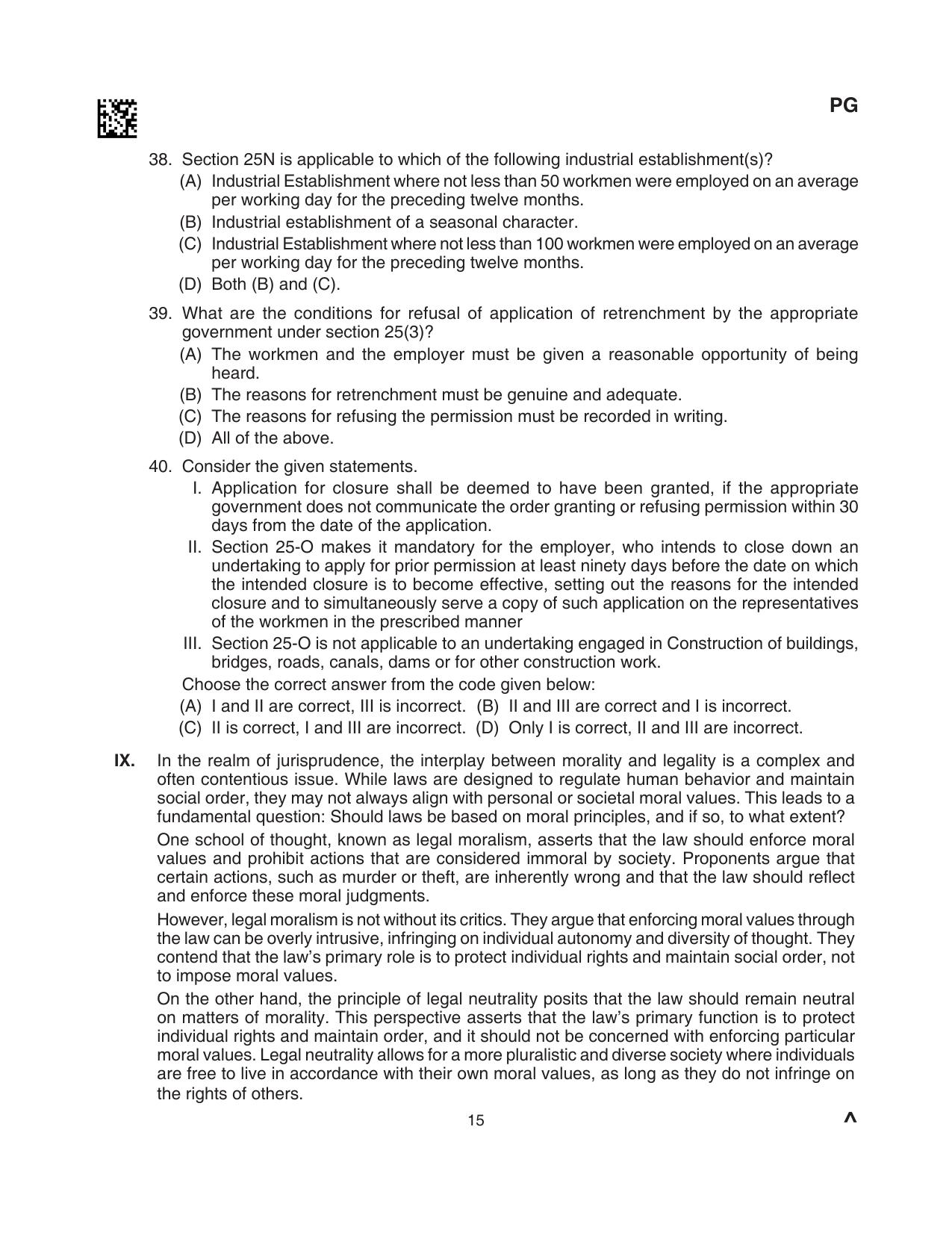 CLAT 2024 PG SET A Question Paper - Page 59