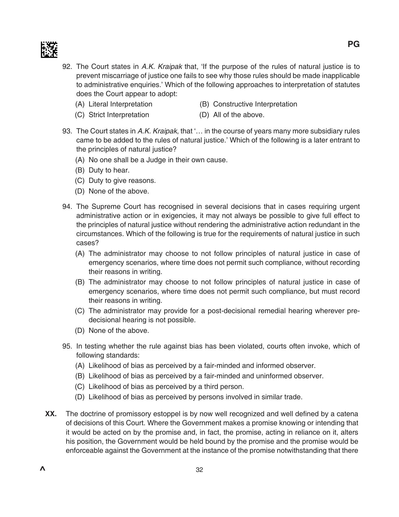 CLAT 2024 PG SET A Question Paper - Page 76