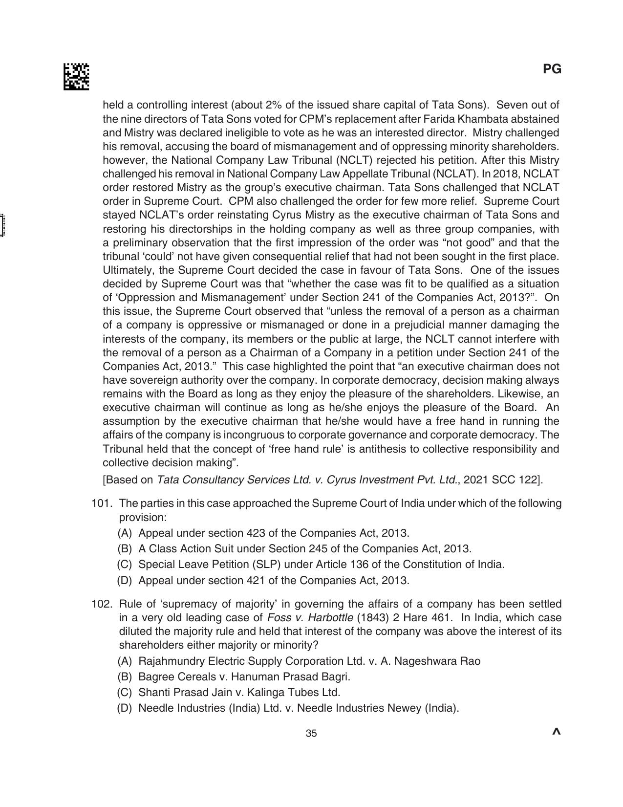 CLAT 2024 PG SET A Question Paper - Page 79
