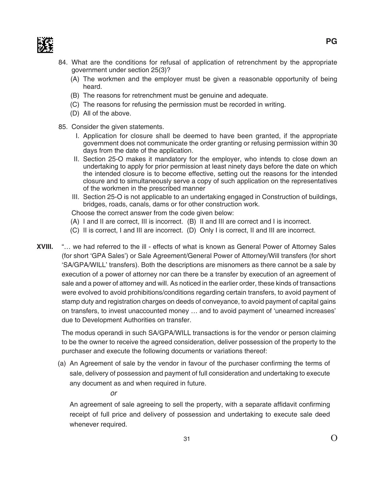 CLAT 2024 PG SET A Question Paper - Page 119