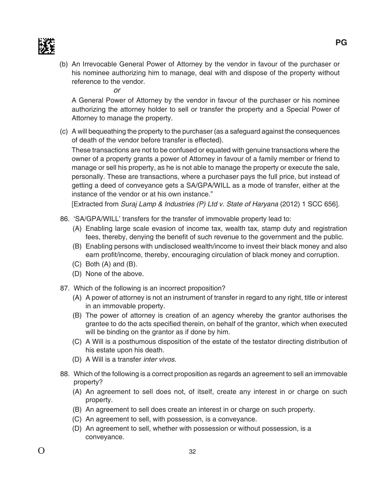 CLAT 2024 PG SET A Question Paper - Page 120