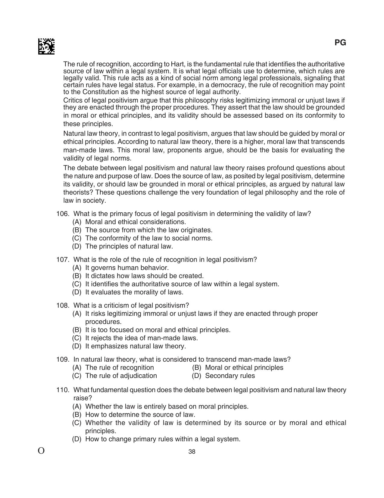 CLAT 2024 PG SET A Question Paper - Page 126