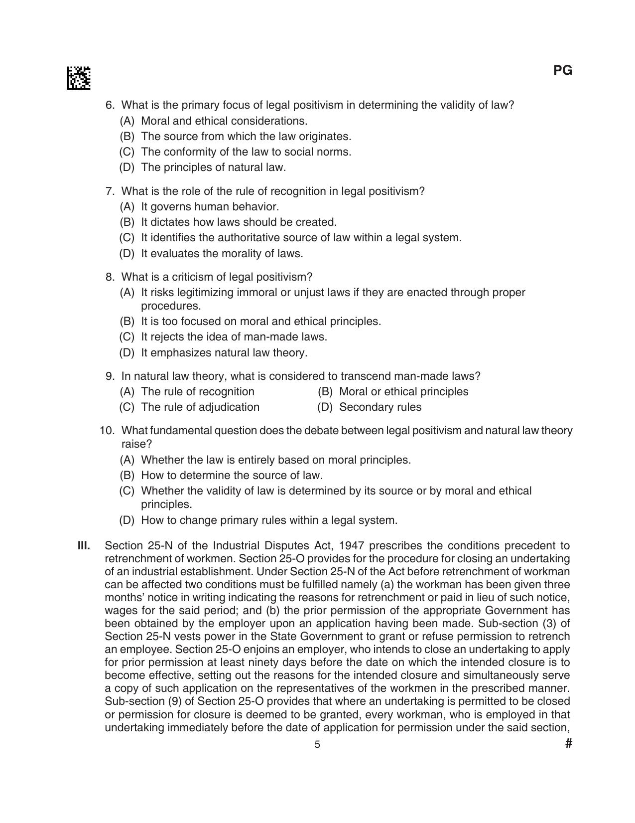 CLAT 2024 PG SET A Question Paper - Page 137
