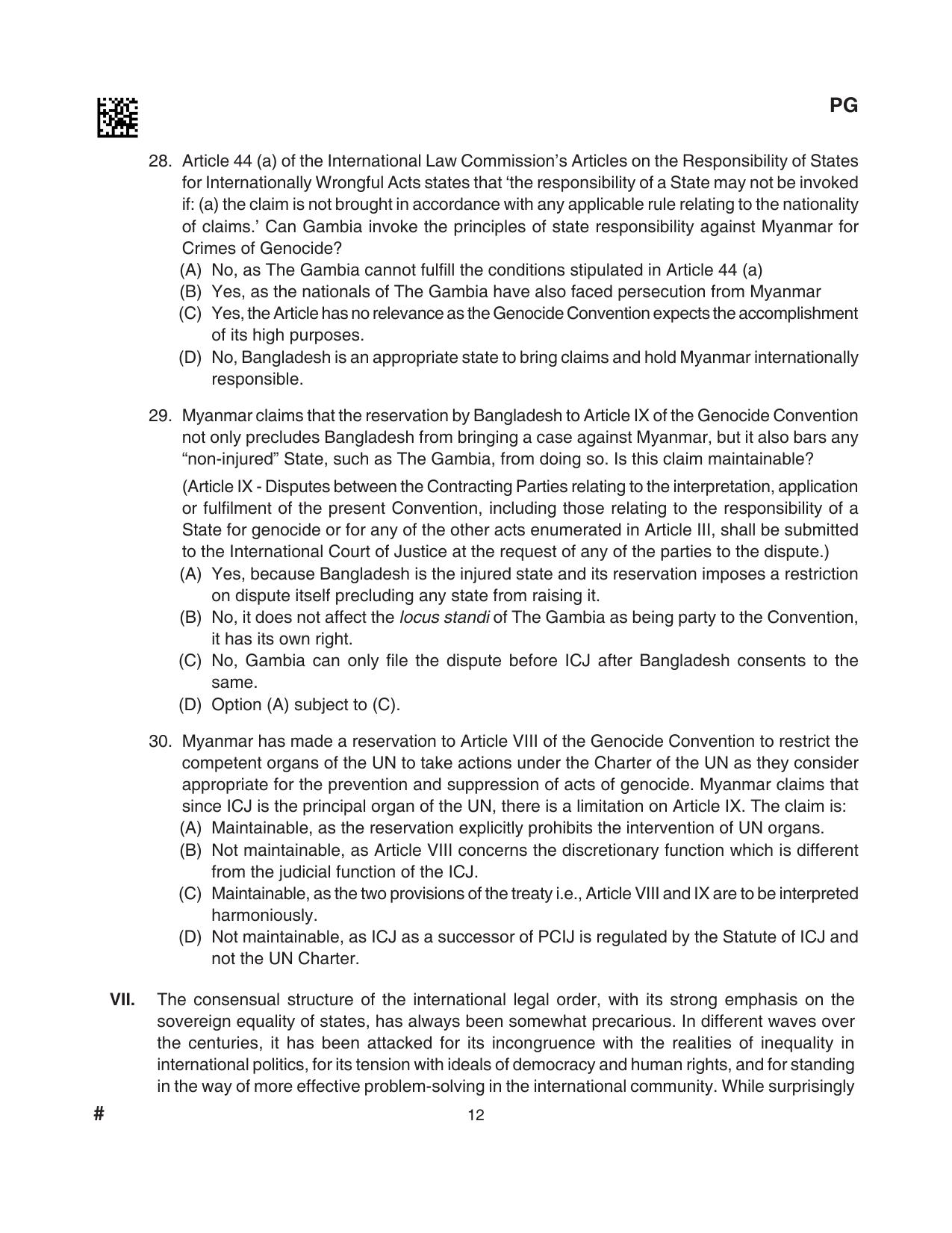 CLAT 2024 PG SET A Question Paper - Page 144