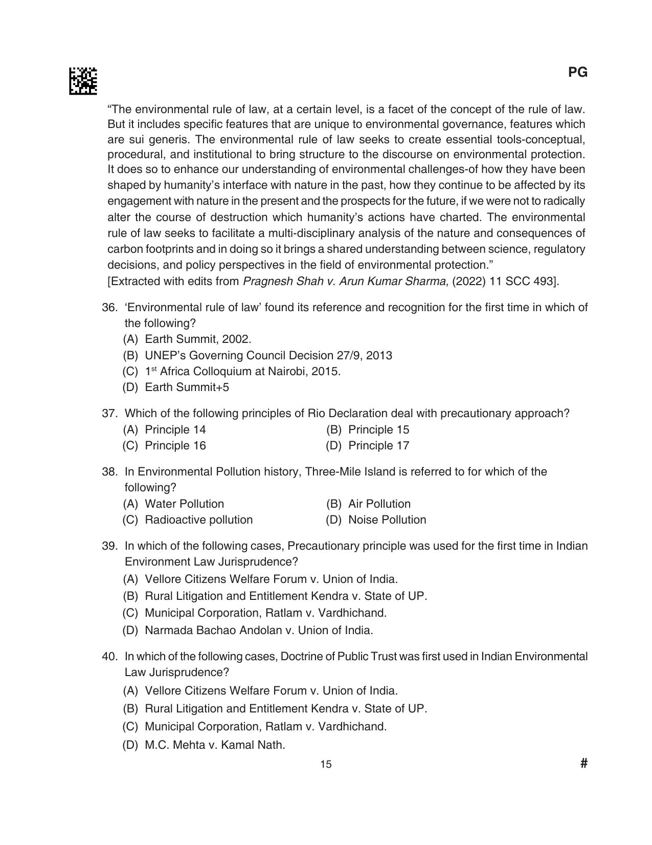CLAT 2024 PG SET A Question Paper - Page 147
