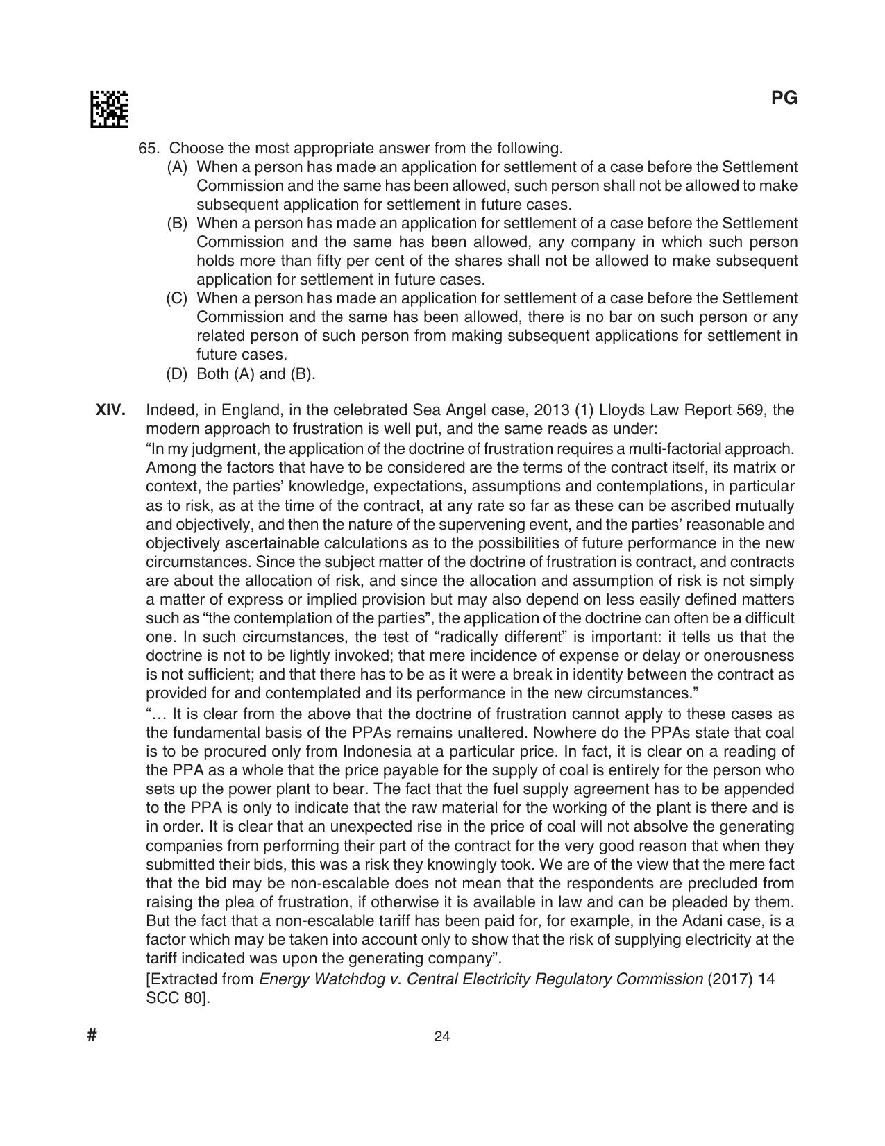 CLAT 2024 PG SET A Question Paper - Page 156