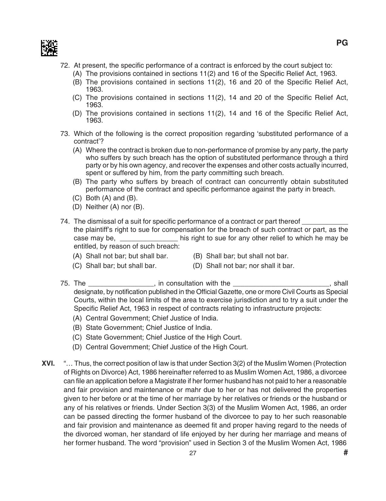 CLAT 2024 PG SET A Question Paper - Page 159