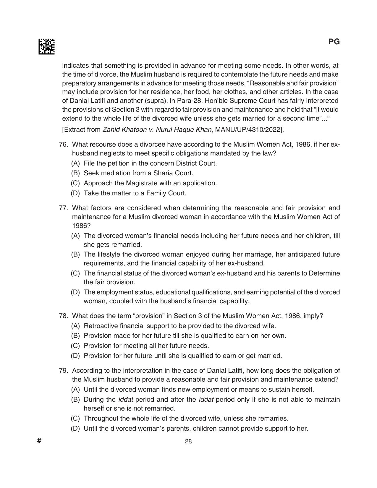 CLAT 2024 PG SET A Question Paper - Page 160