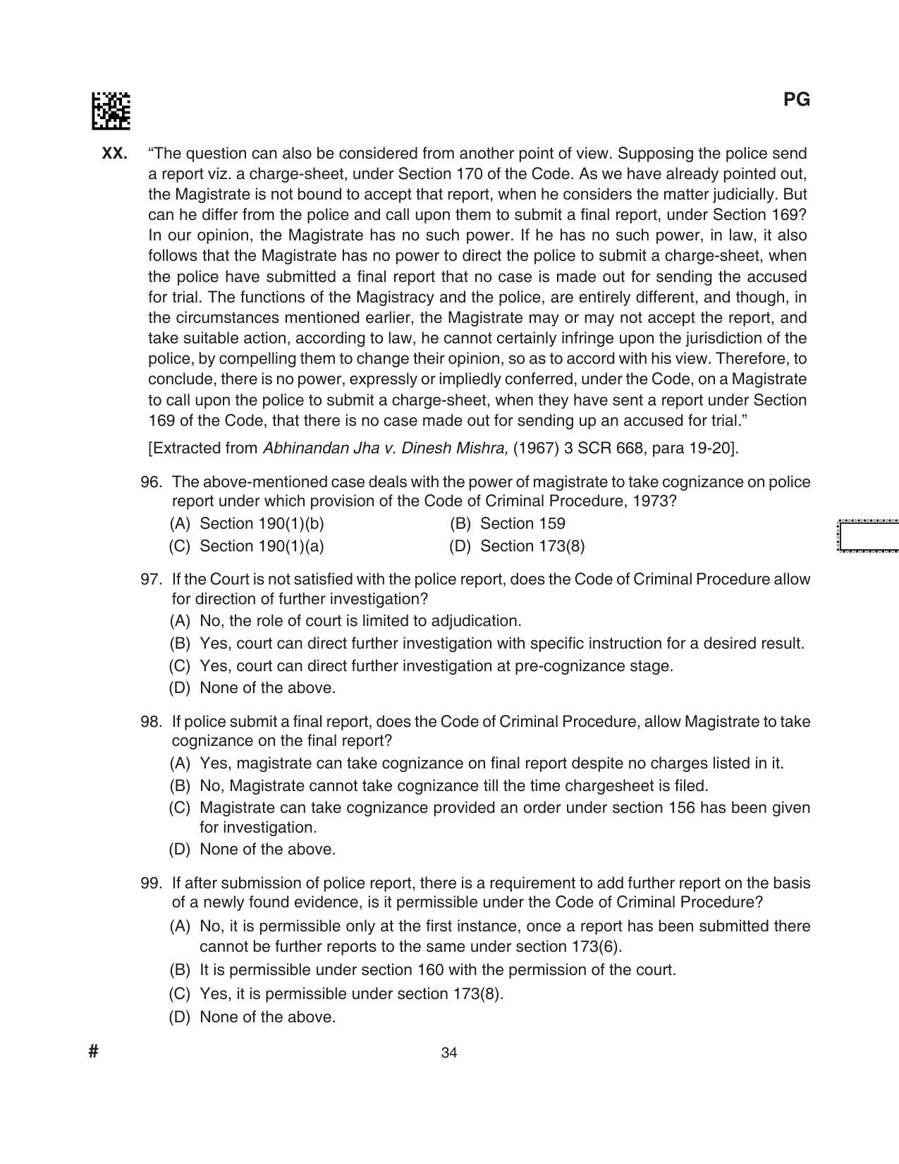 CLAT 2024 PG SET A Question Paper - Page 166