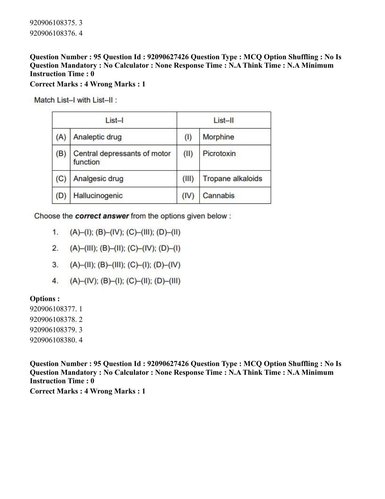 CUET PG 2023: SCQP23 – Pharmacy (Hin) - Shift 3 (26-06-2023) Question Paper - Page 108