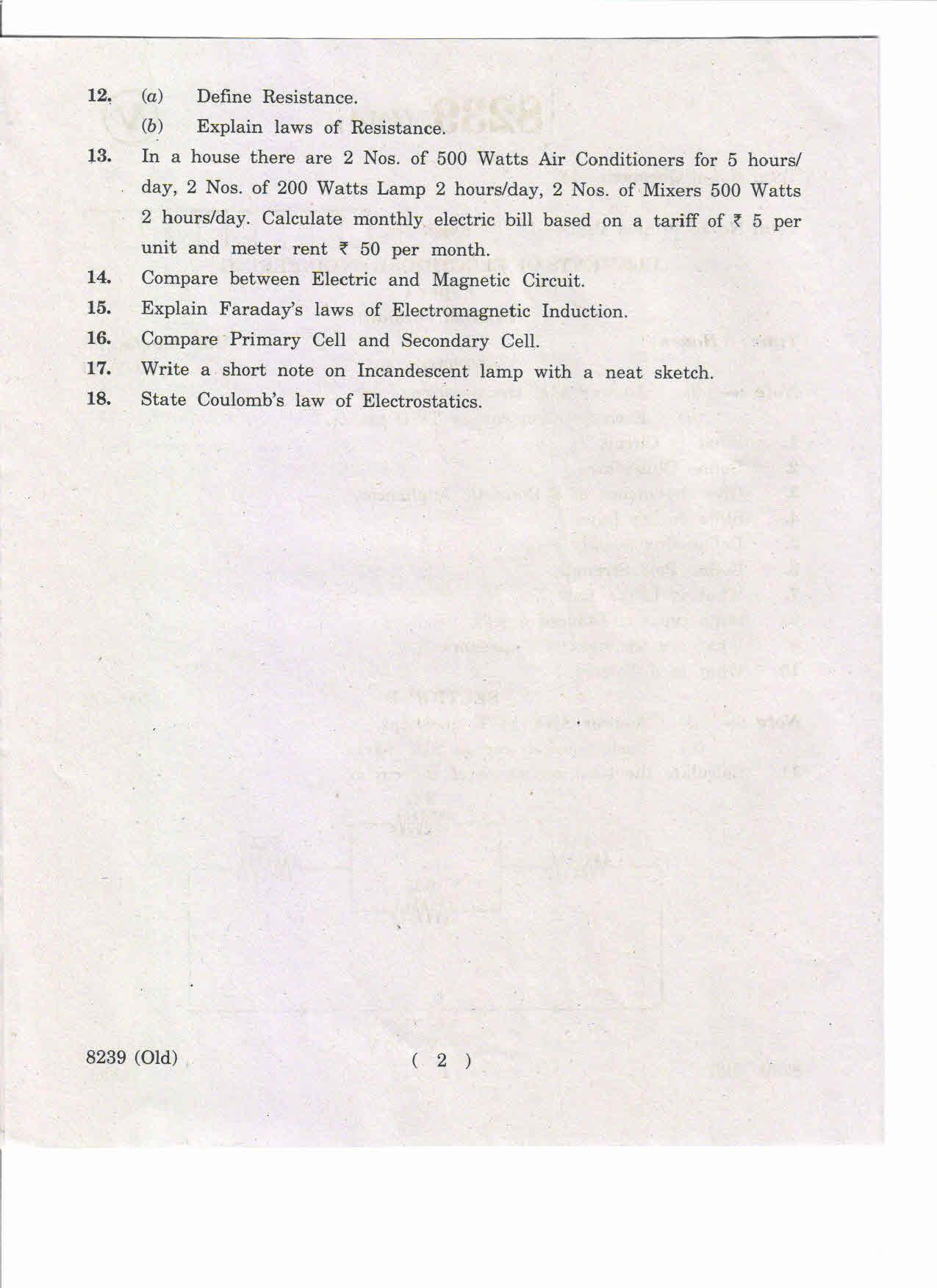 AP Inter 1st Year Elements of Electrical Engineering-I (Old) May-2019-Vocational Question Paper - Page 2