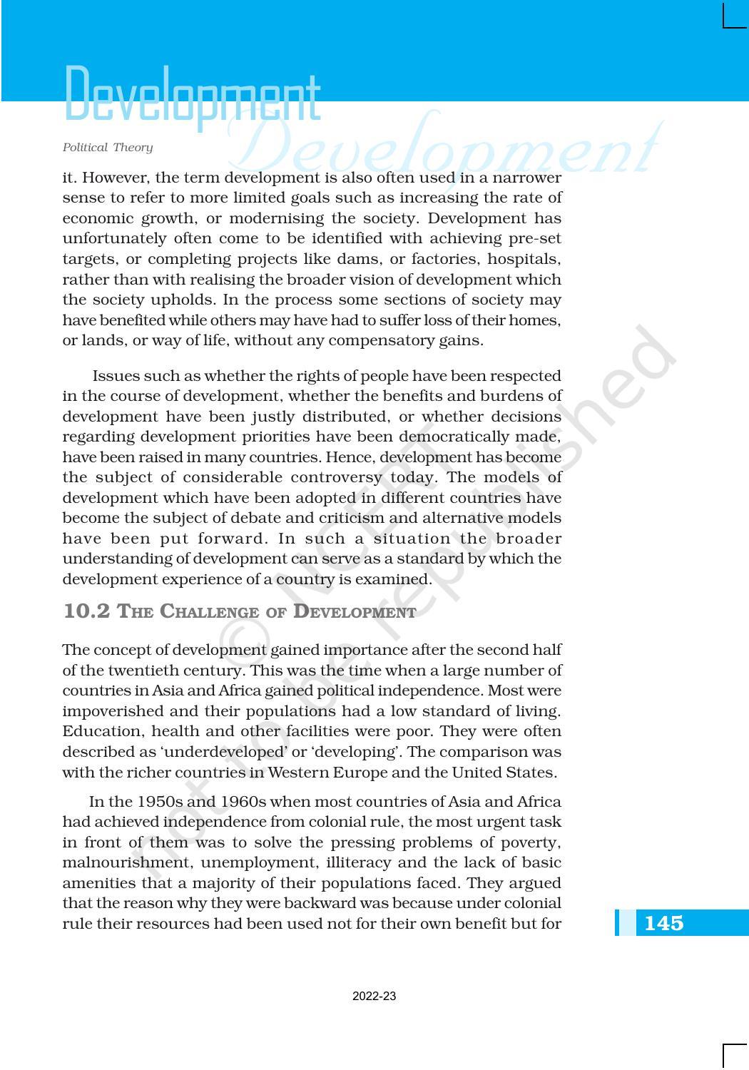 NCERT Book for Class 11 Political Science (Political Theory) Chapter 10 Development - Page 3