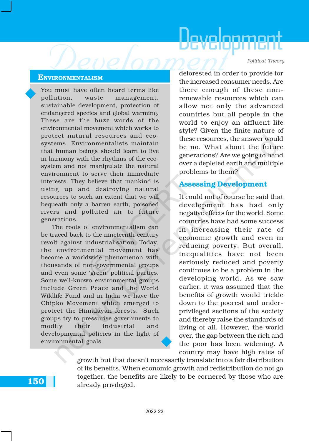NCERT Book for Class 11 Political Science (Political Theory) Chapter 10 Development - Page 8