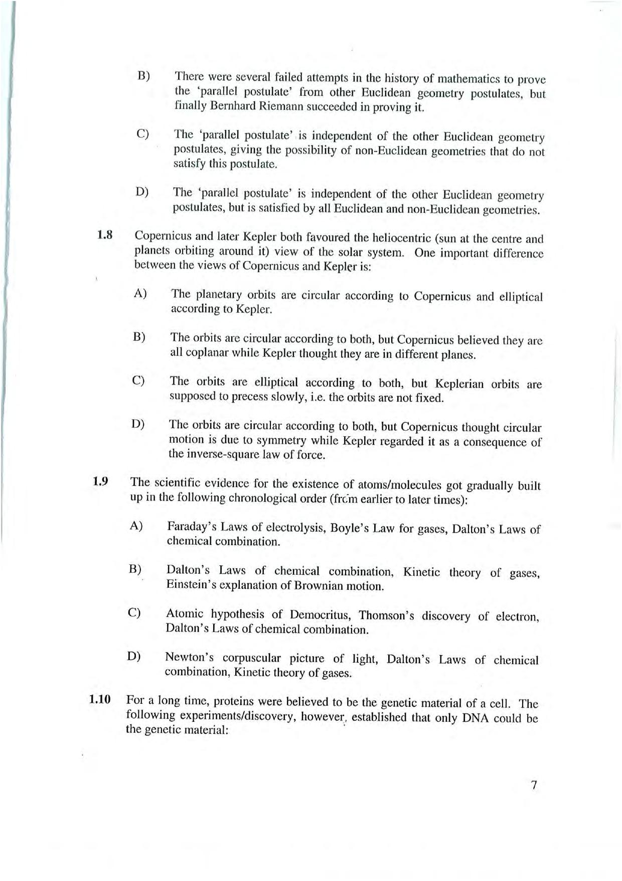 NEST 2007 Question Paper - Page 7