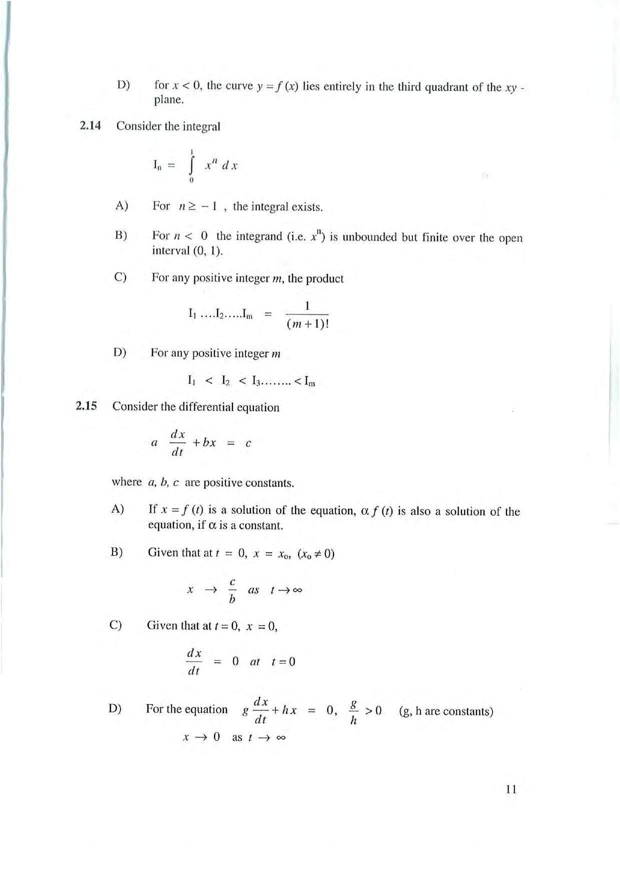 NEST 2007 Question Paper - Page 11