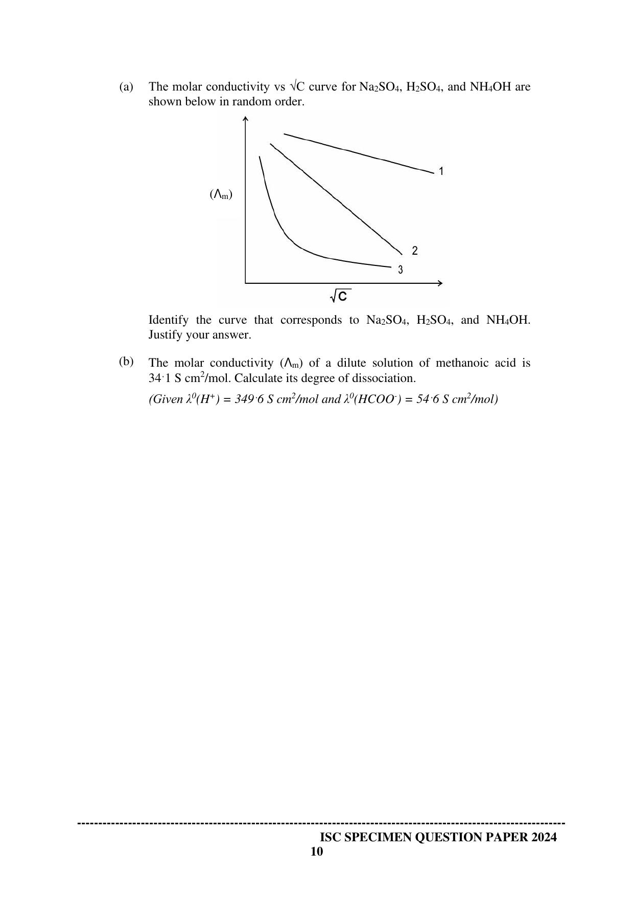 ISC Class 12 2024 CHEMISTRY PAPER 1 Sample Paper - Page 10