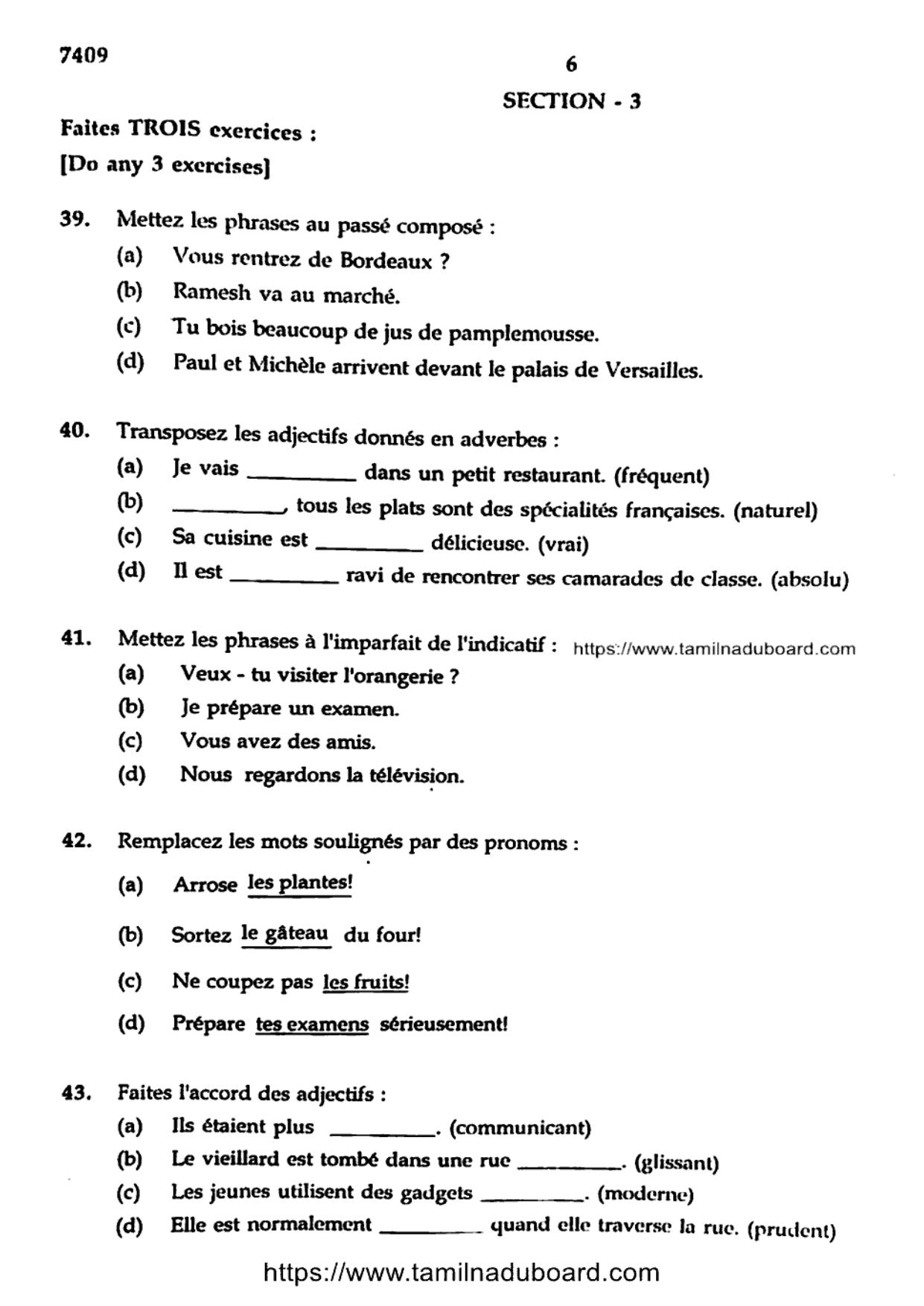 TN Class 12 2024 French Question Papers - Page 6