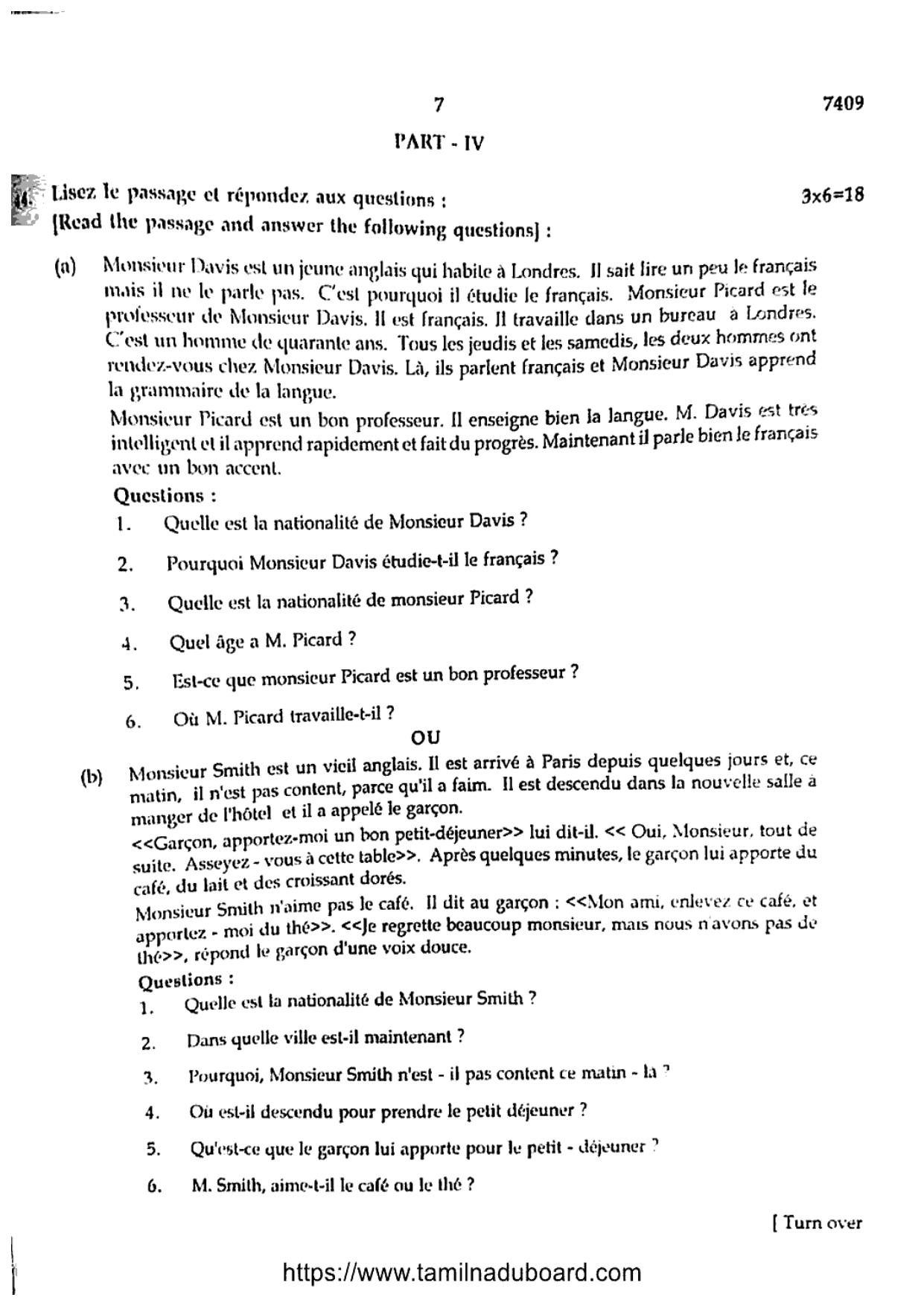 TN Class 12 2024 French Question Papers - Page 7