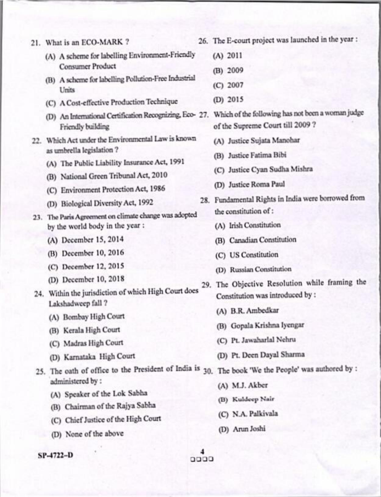 KUET 2024 LLB Question Paper - Page 4