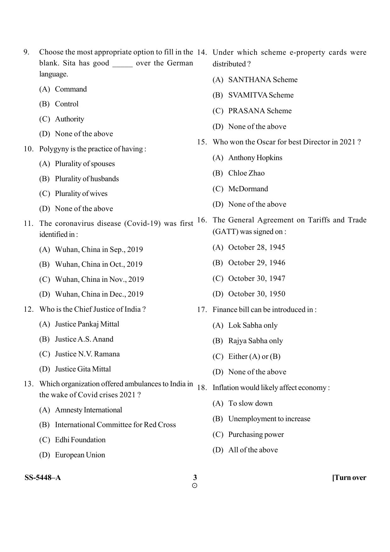 KUET 2024 LLB Question Paper - Page 18