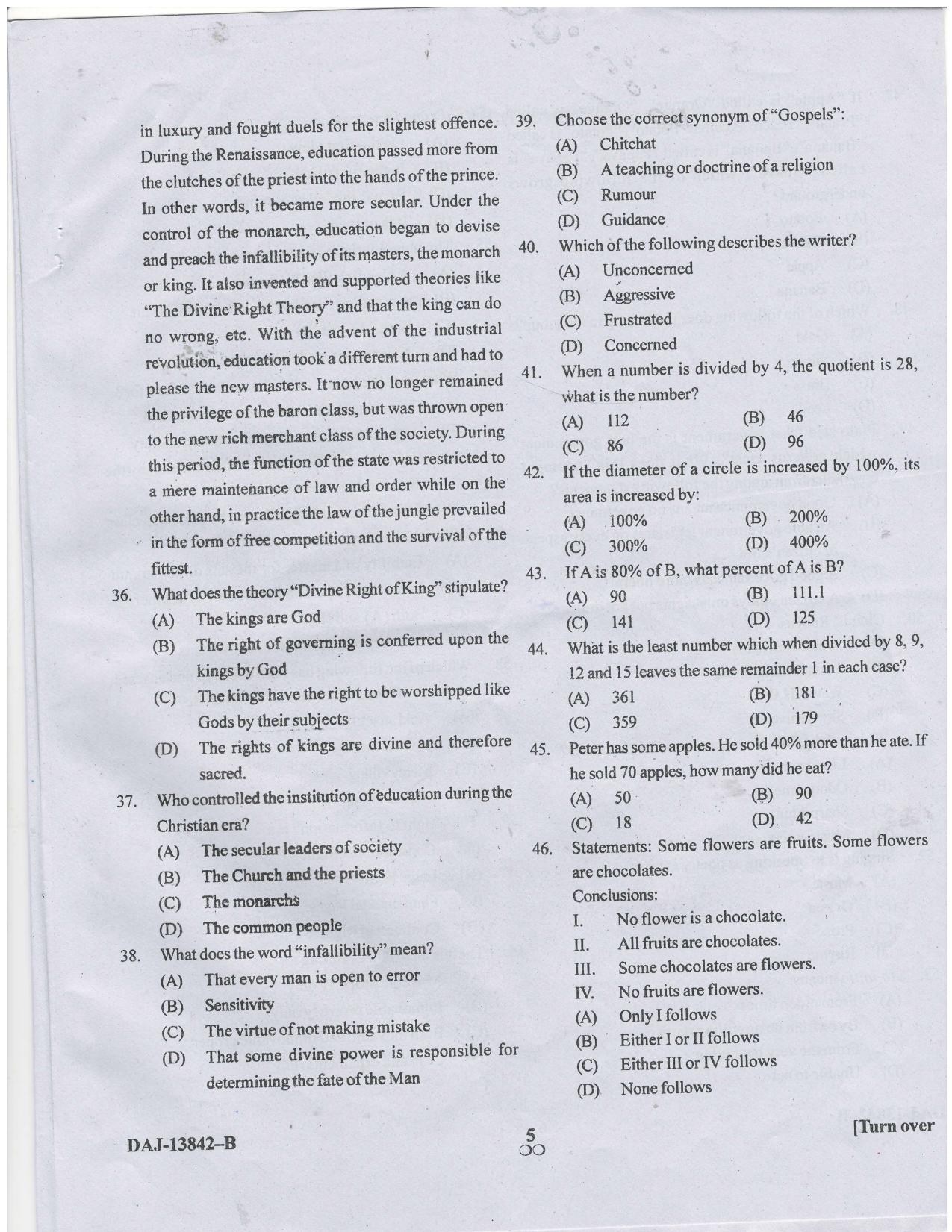 KUET 2024 LLB Question Paper - Page 46