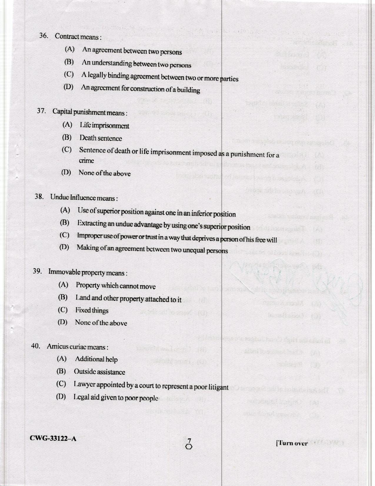 KUET 2024 LLB Question Paper - Page 54