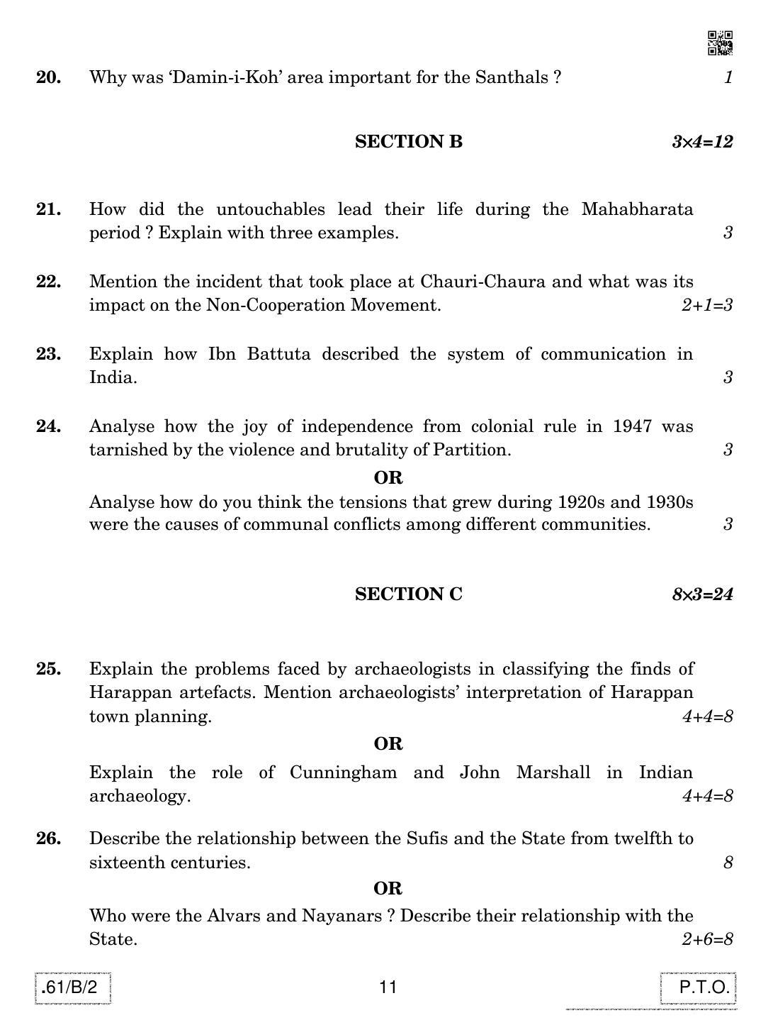 CBSE Class 12 61-C-2 - History 2020 Compartment Question Paper - Page 11