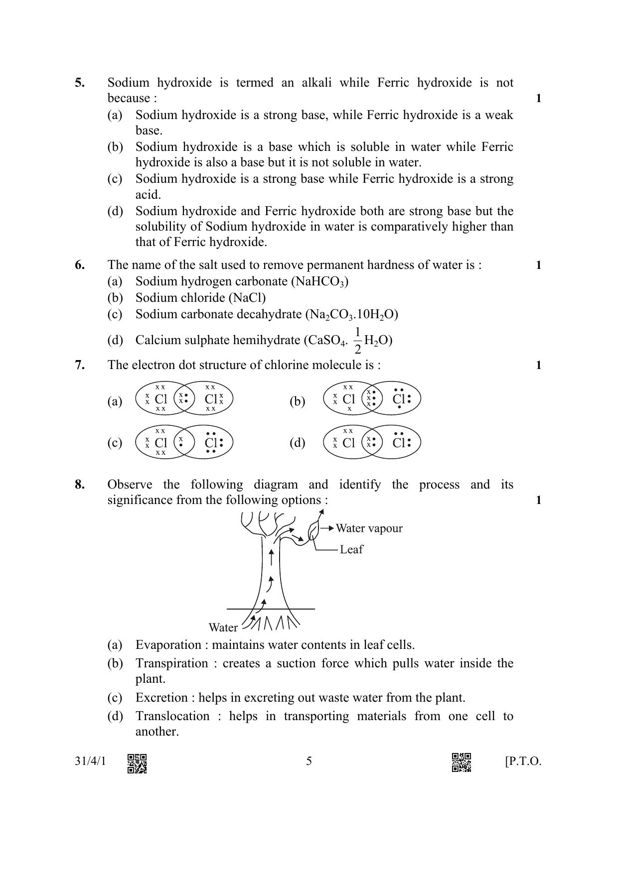 CBSE Class 10 31-4-1 Science 2023 Question Paper - Page 5