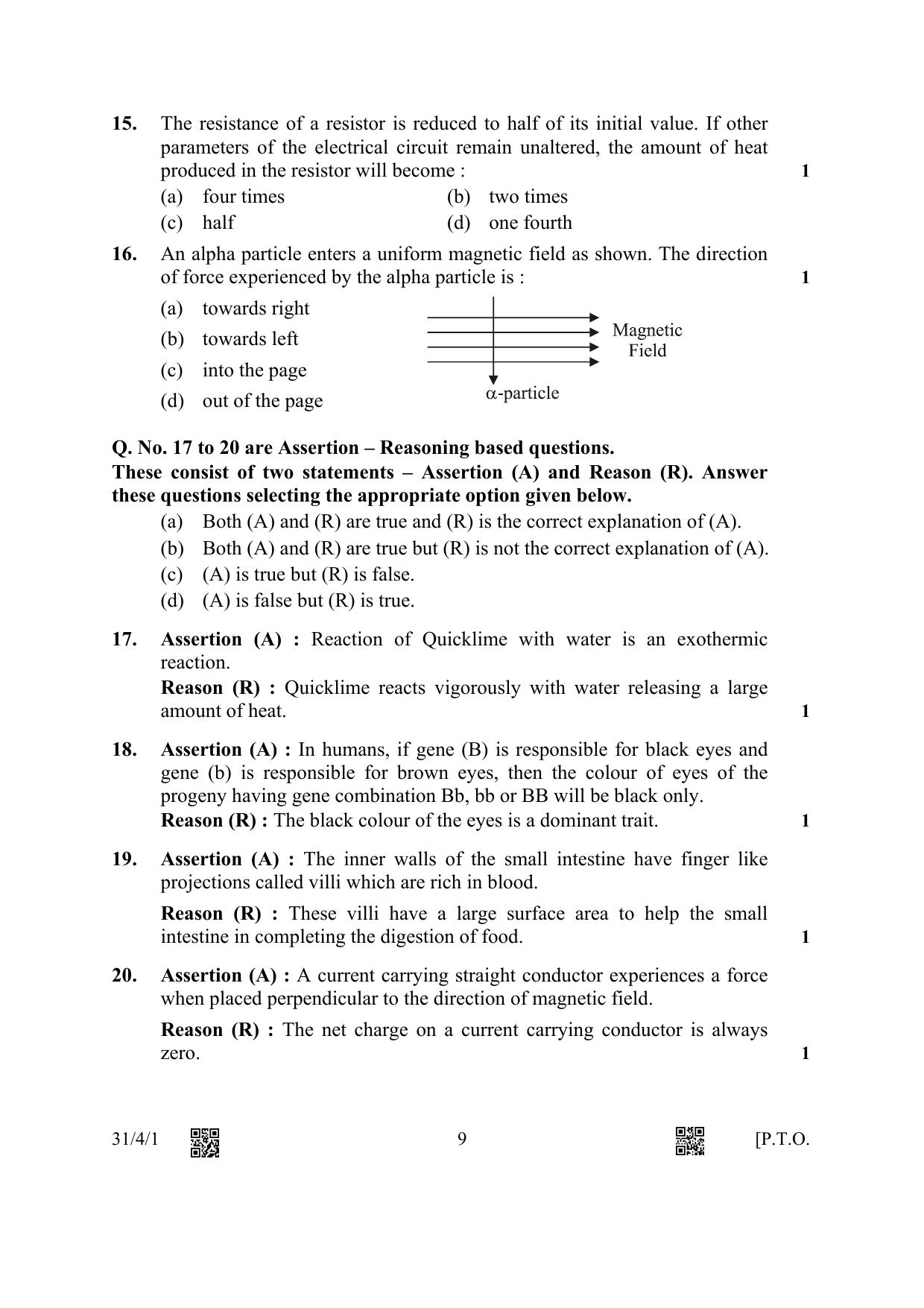 CBSE Class 10 31-4-1 Science 2023 Question Paper - Page 9