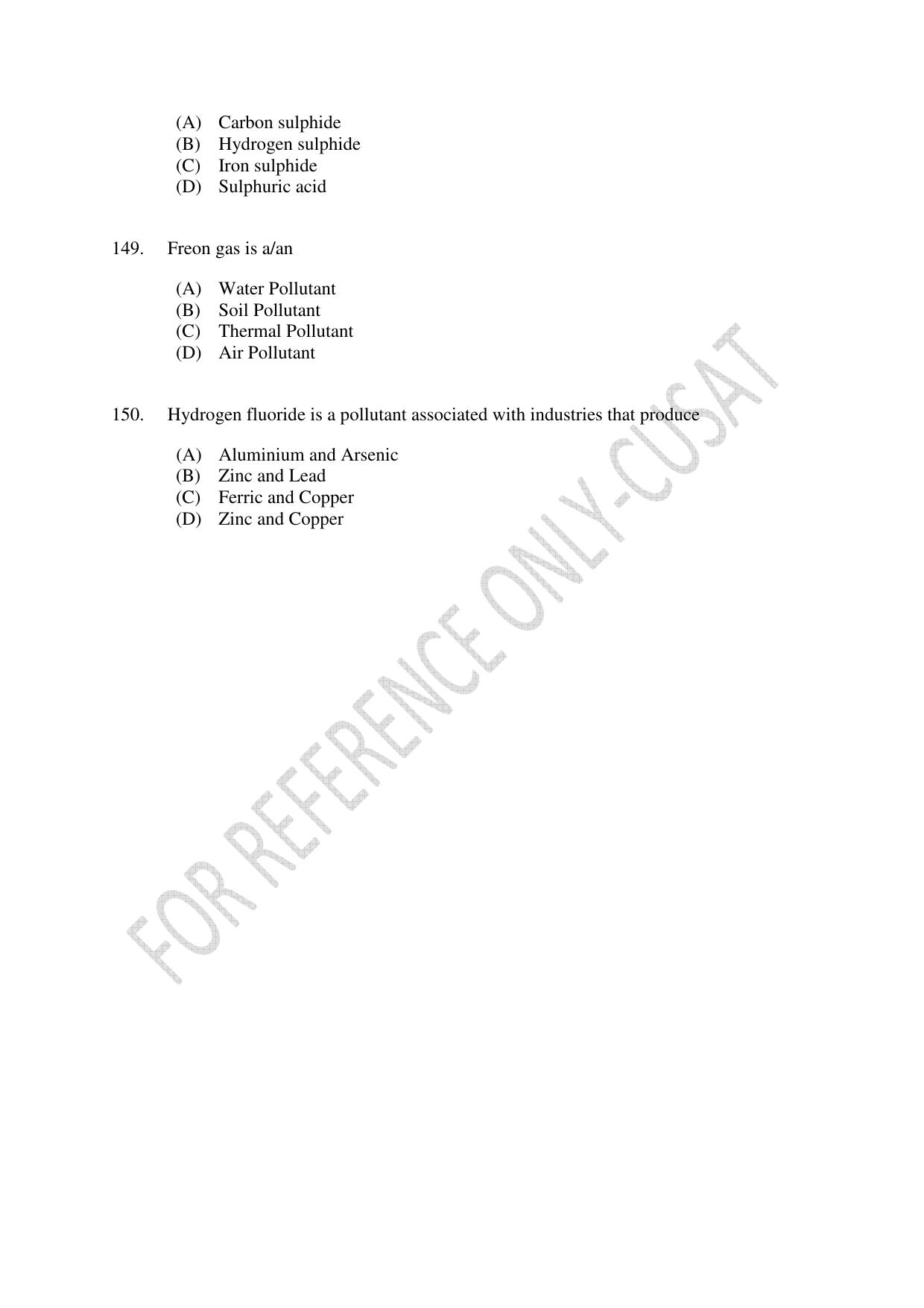 CUSAT CAT 2022 623 MICROBIOLOGY Question Paper - Page 27