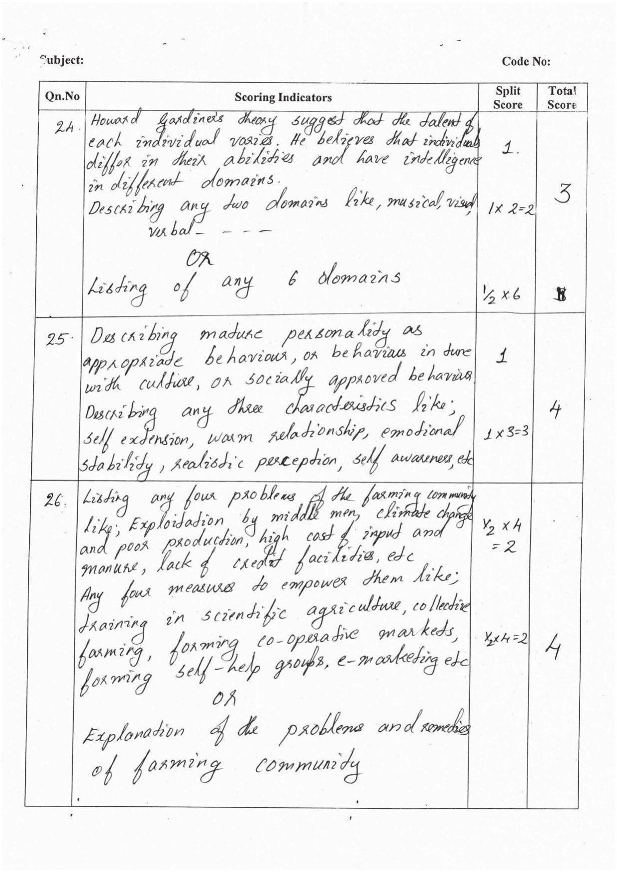Kerala Plus One 2016 Social Work Answer Key - Page 4