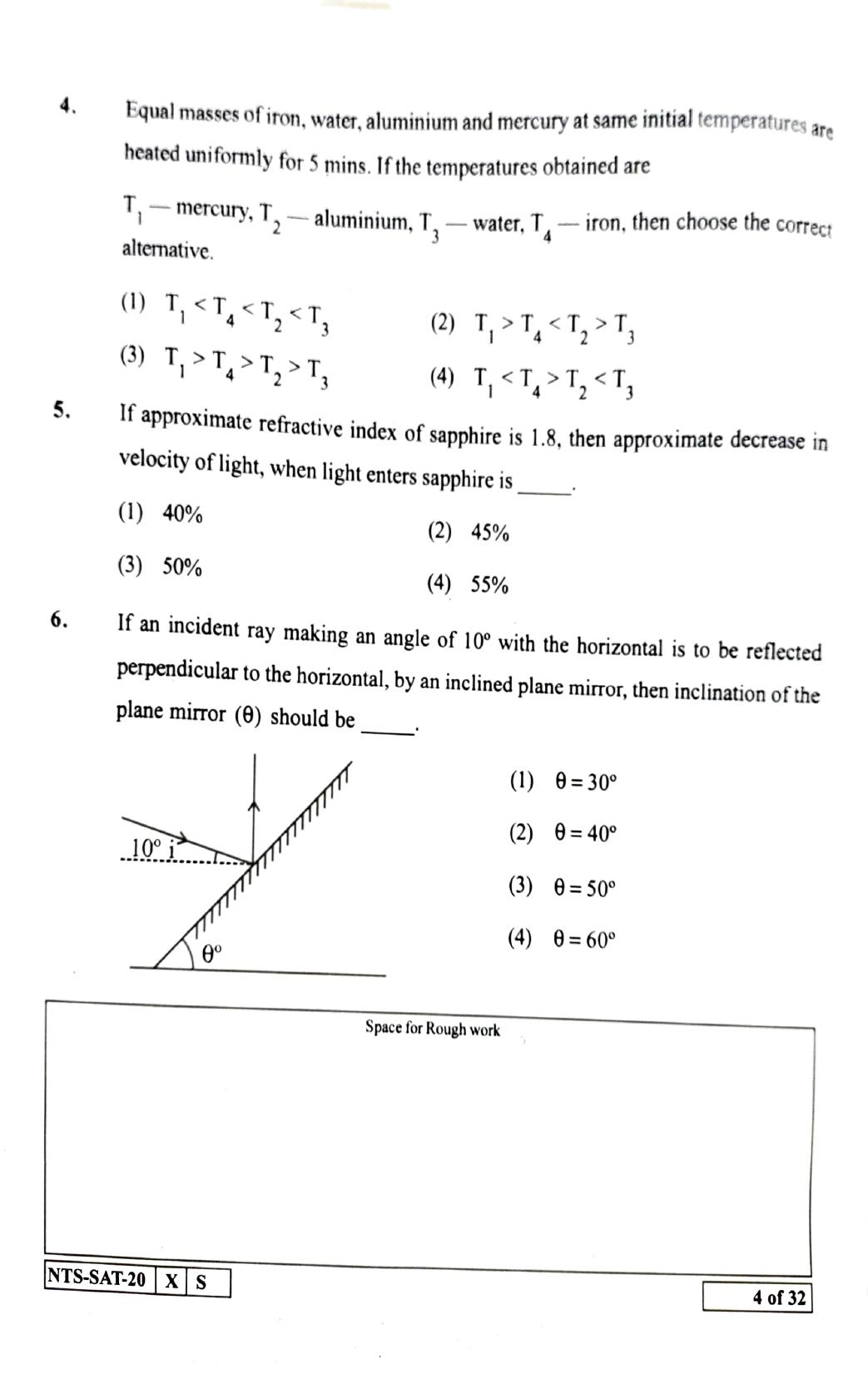 Maharashtra NTSE 2021 English SAT Question Paper - Page 4