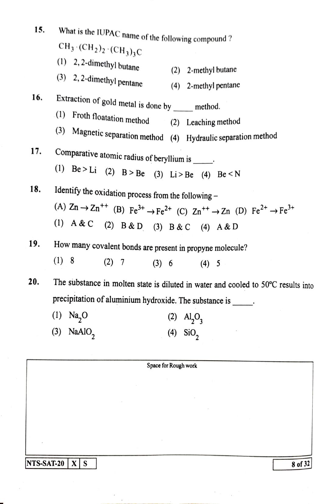 Maharashtra NTSE 2021 English SAT Question Paper - Page 8