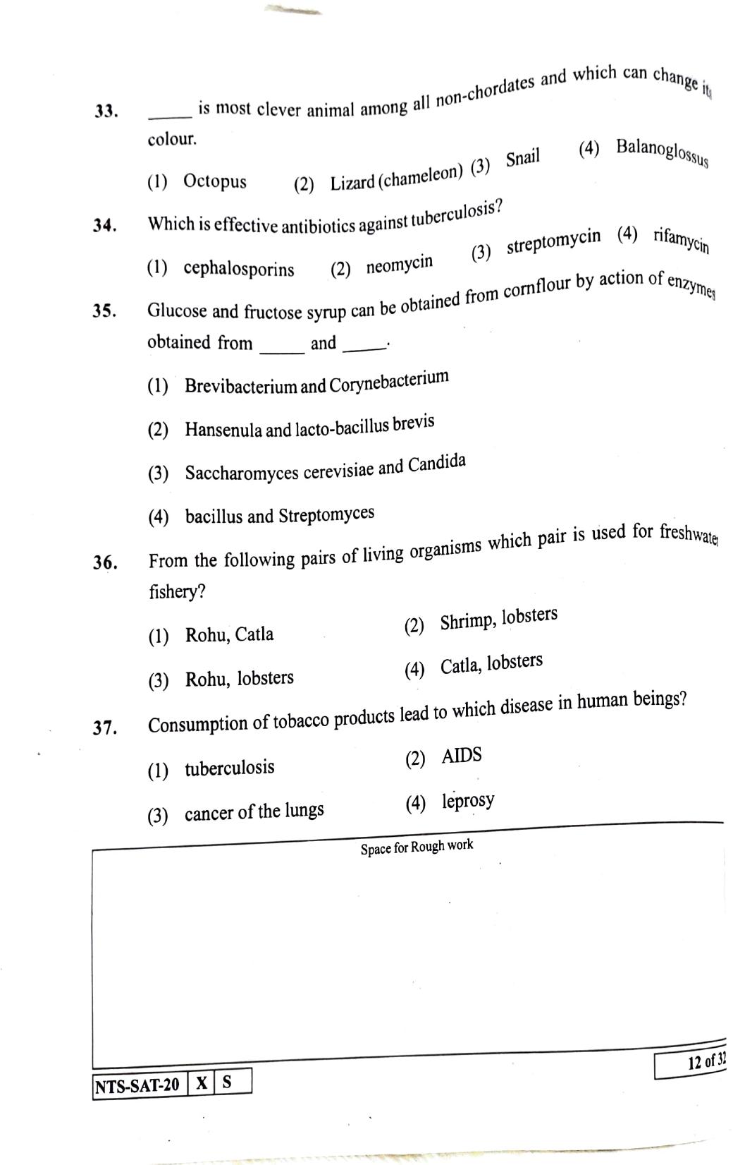 Maharashtra NTSE 2021 English SAT Question Paper - Page 12
