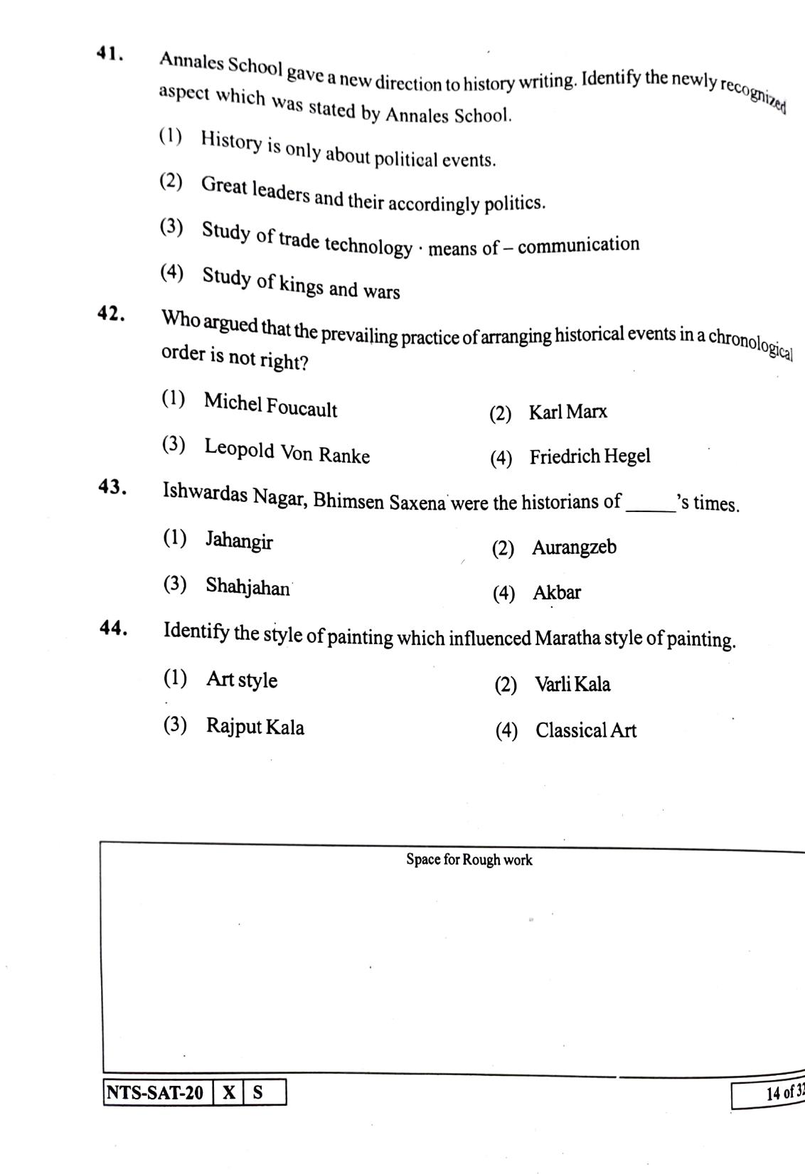 Maharashtra NTSE 2021 English SAT Question Paper - Page 14