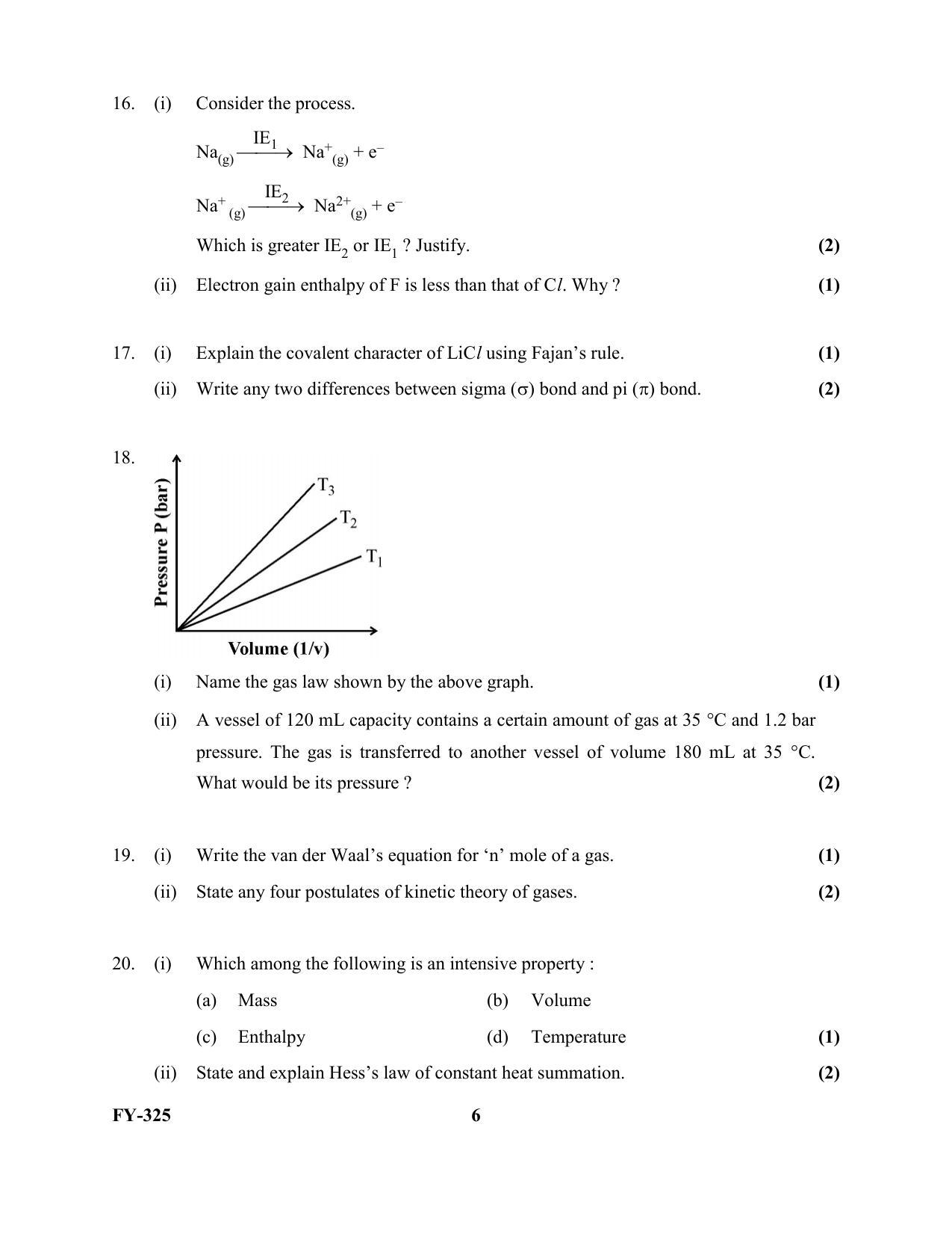 Kerala Plus One 2021 Chemistry Question Papers (Model) - Page 6