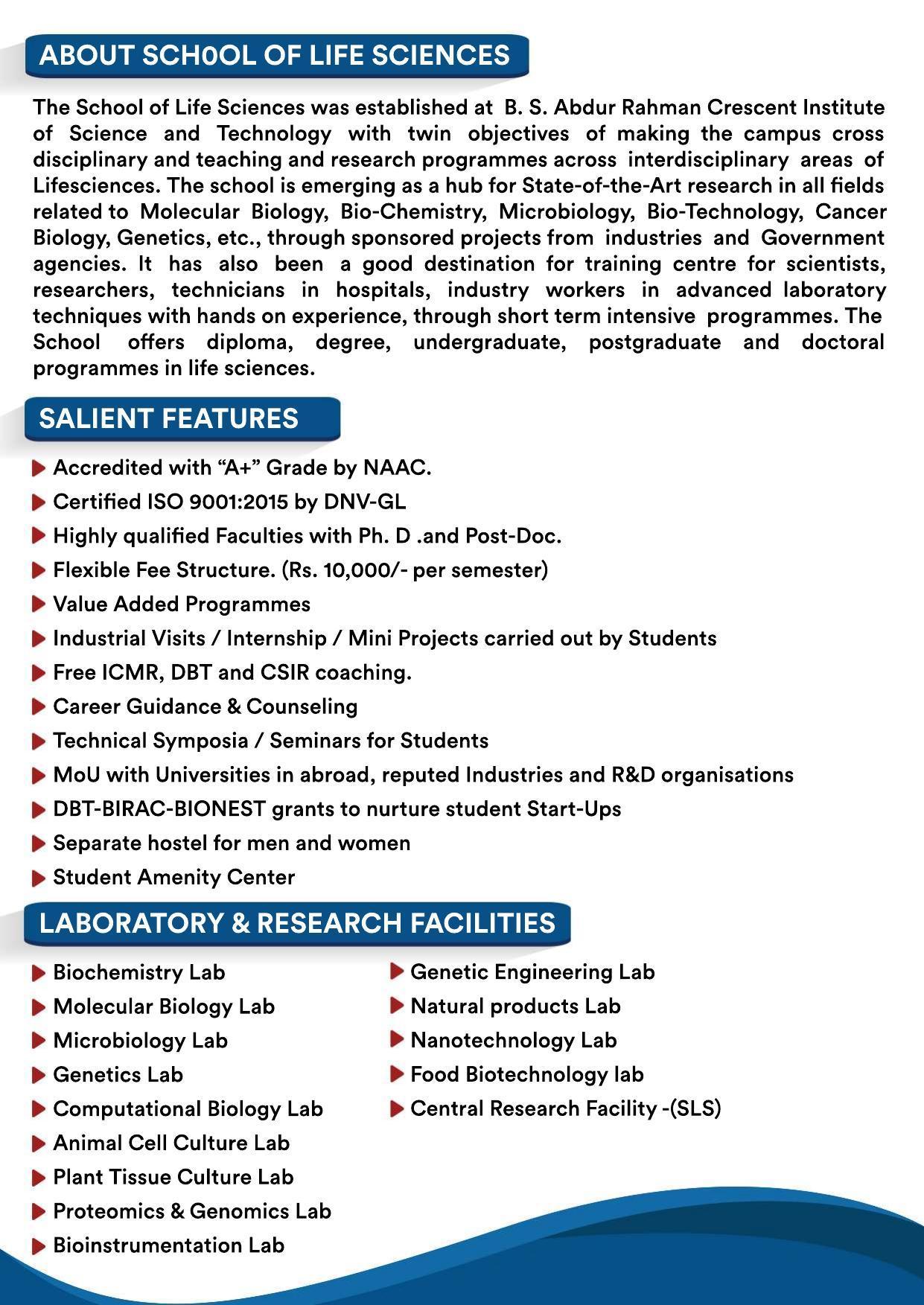 B.S. Abdur Rahman University PG Admission Brochure 2022-23 - Page 2