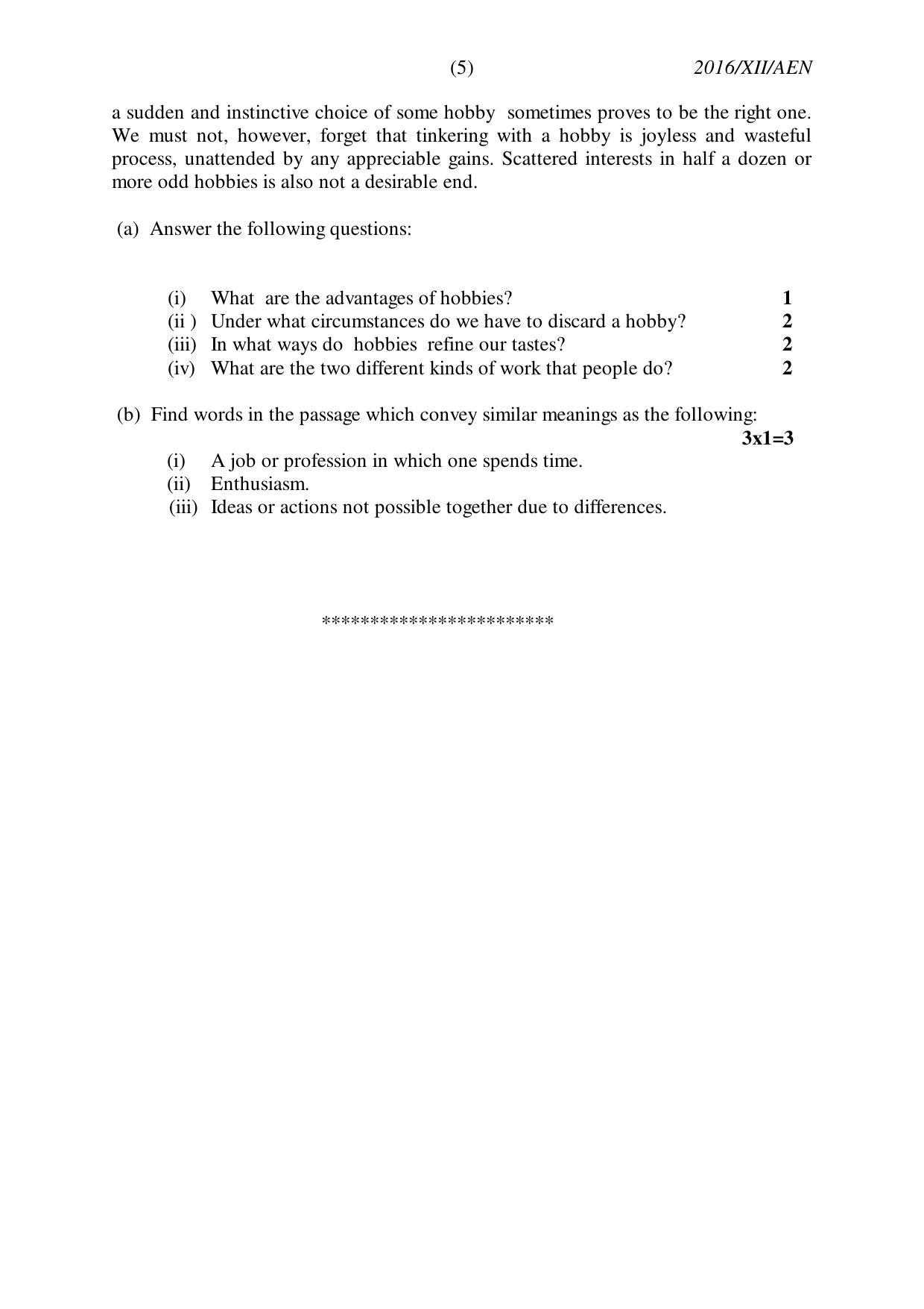 Nagaland Board Class 12 ALTERNATIVE ENGLISH 2016 Question Papers - Page 5