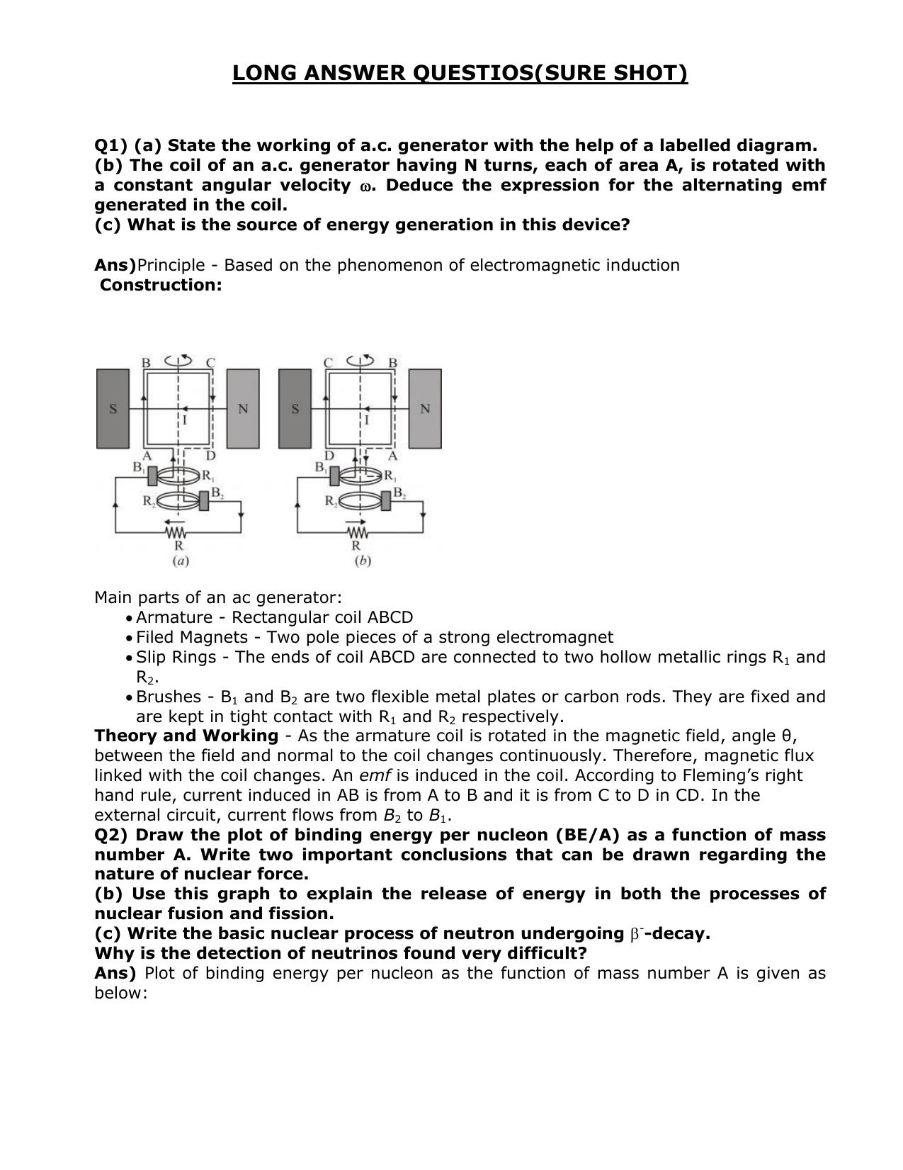 CBSE Class 12 Physics Long Answer Question Bank 1 – Download Important Long Answer Questions - Page 1