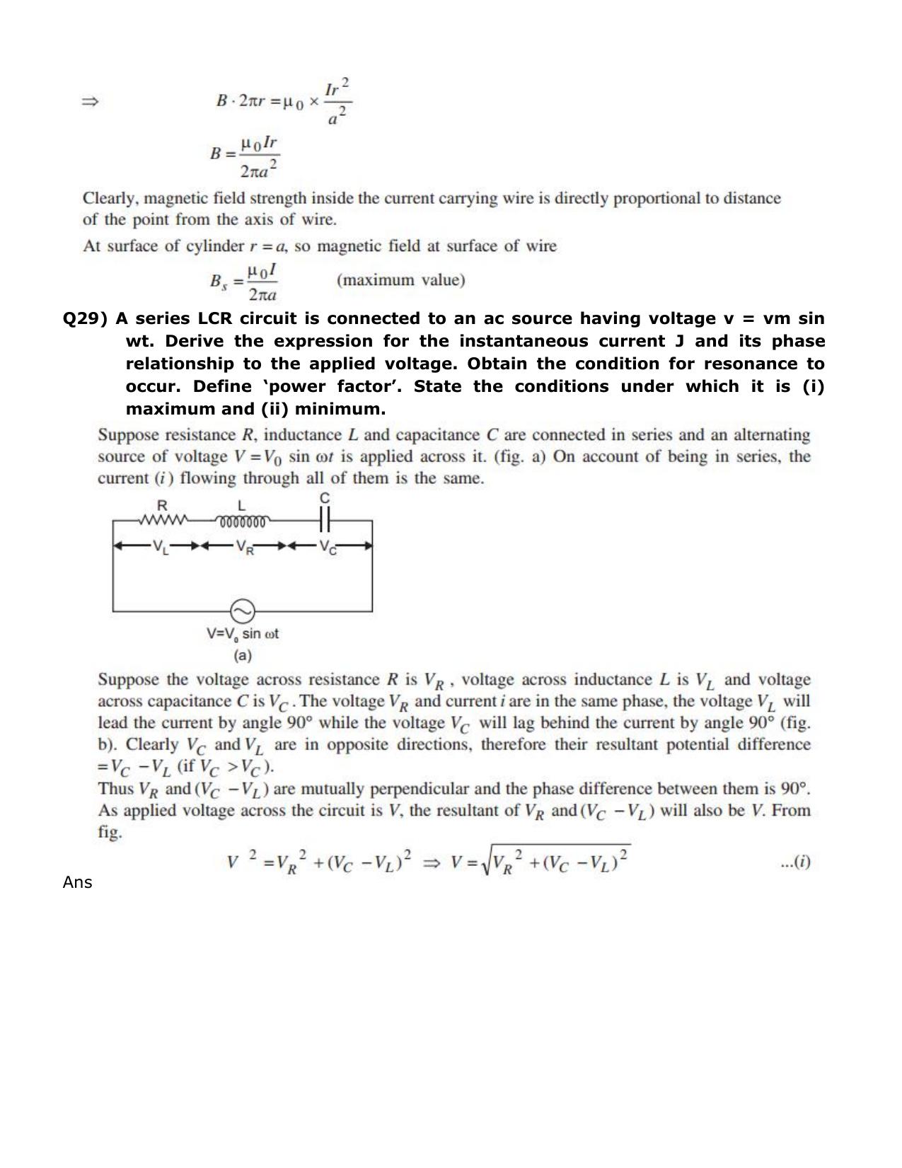 CBSE Class 12 Physics Long Answer Question Bank 1 – Download Important Long Answer Questions - Page 27