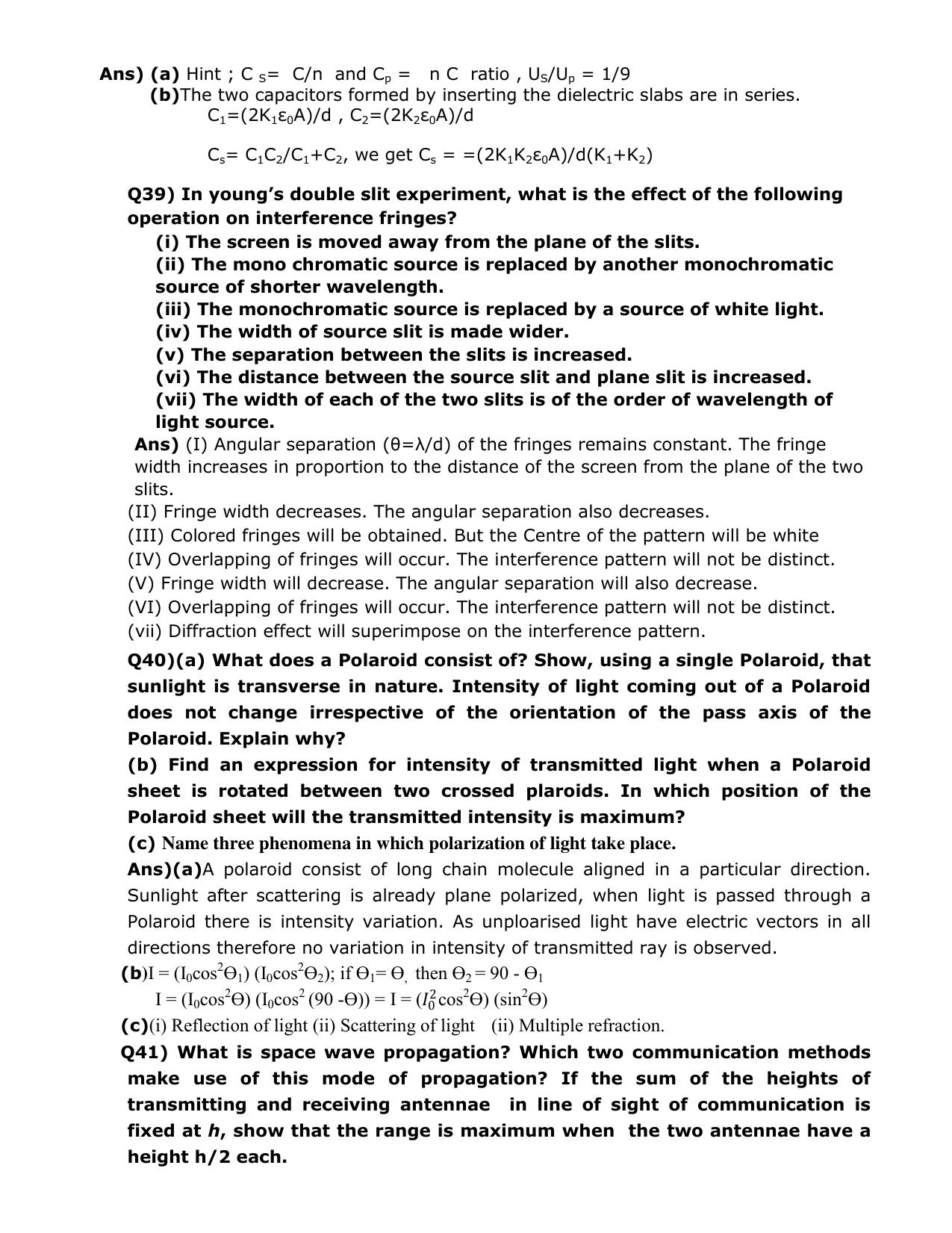 CBSE Class 12 Physics Long Answer Question Bank 1 – Download Important Long Answer Questions - Page 40
