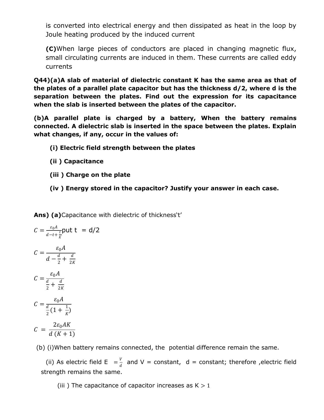 CBSE Class 12 Physics Long Answer Question Bank 1 – Download Important Long Answer Questions - Page 44