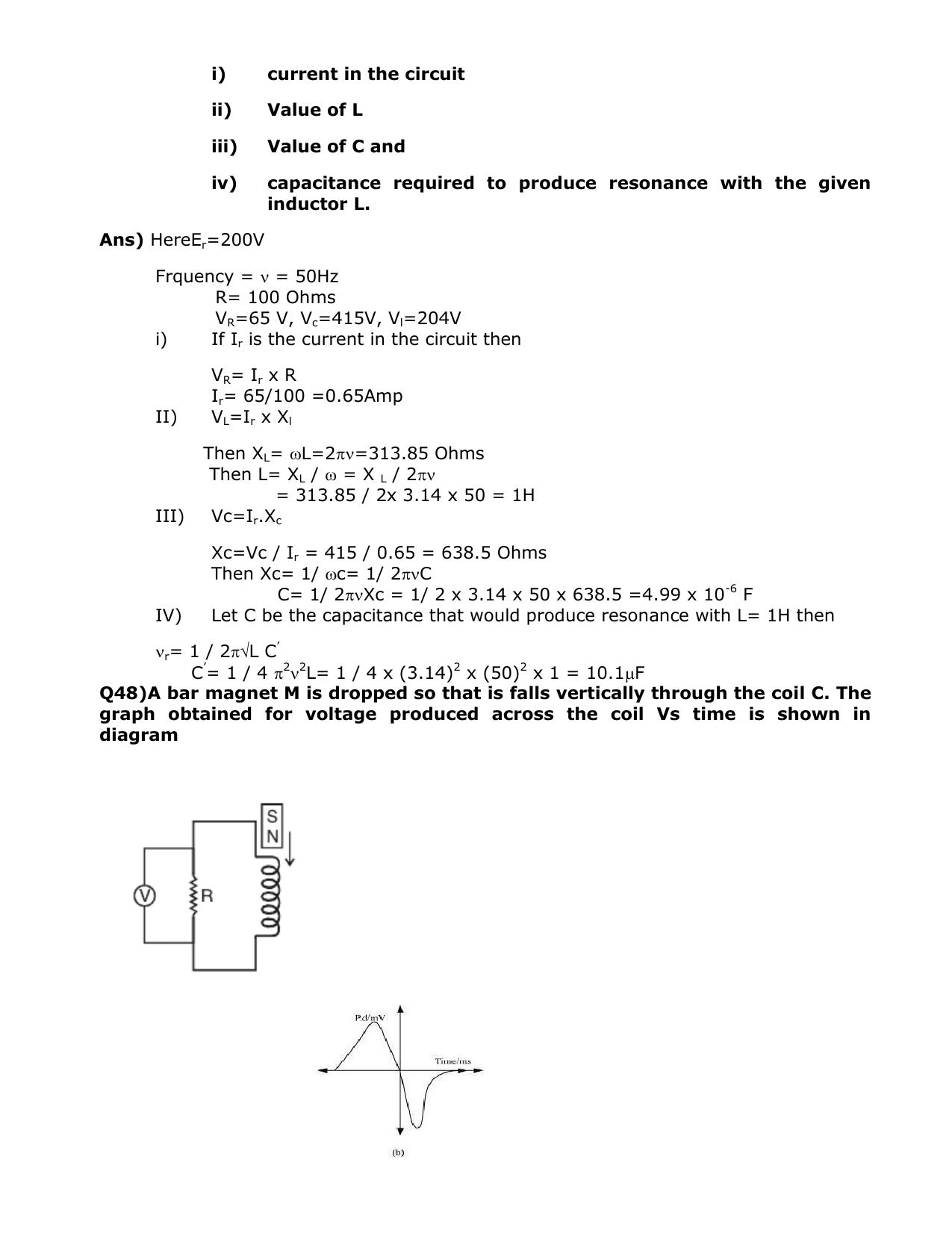 CBSE Class 12 Physics Long Answer Question Bank 1 – Download Important Long Answer Questions - Page 48