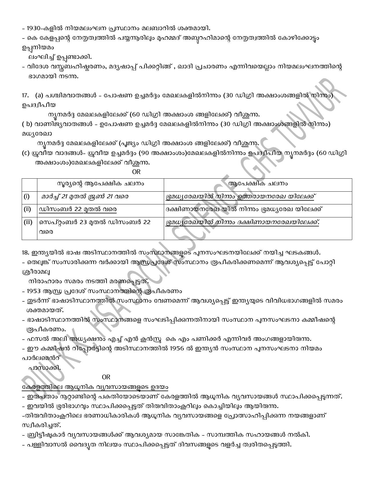 Kerala SSLC 2019 Social Science Answer Key (MM) (Model) - Page 3