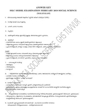 Kerala SSLC 2019 Social Science Answer Key (MM) (Model)