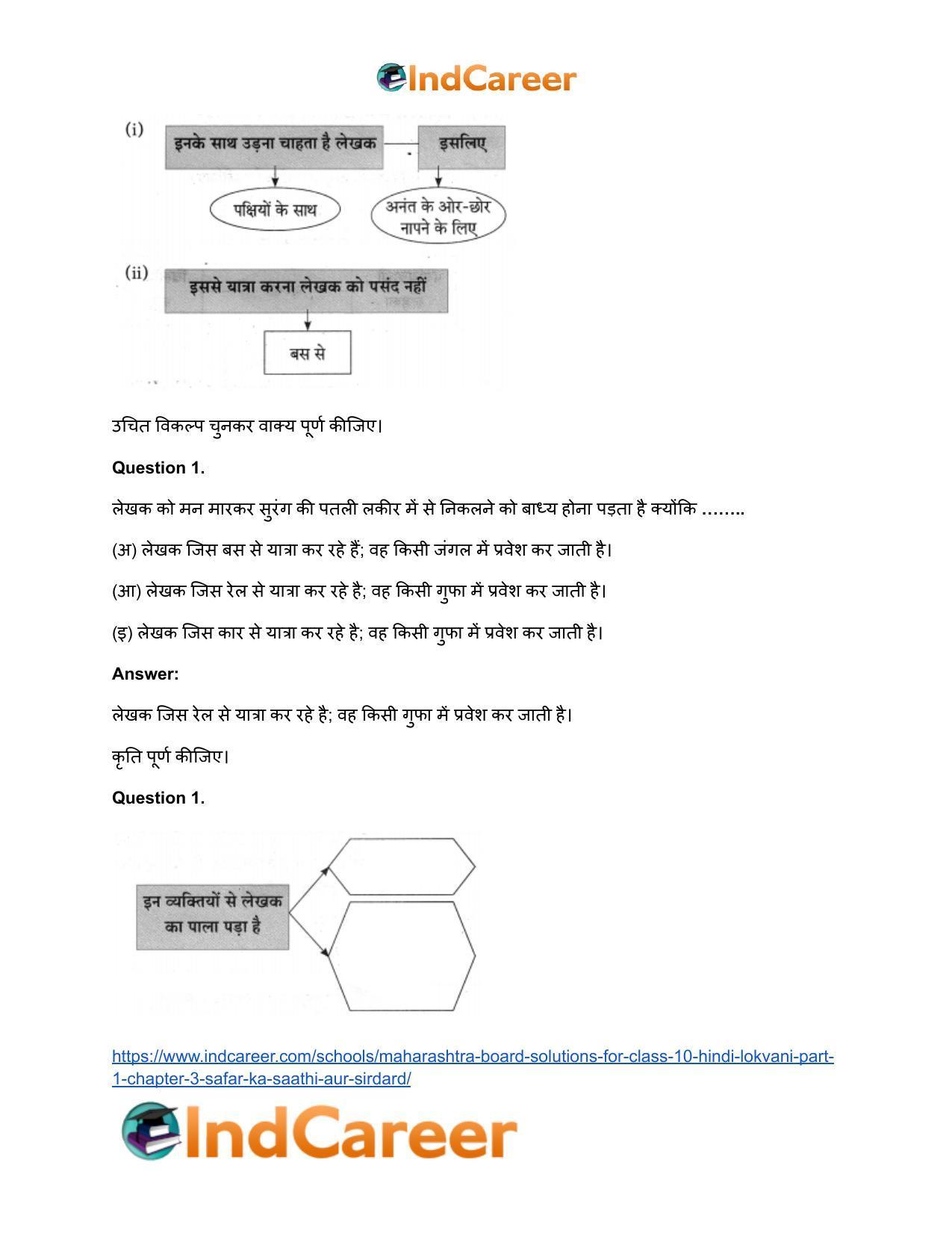 Maharashtra Board Solutions for Class 10- Hindi Lokvani (Part 1): Chapter 3- सफर का साथी और सिरदर्द - Page 15