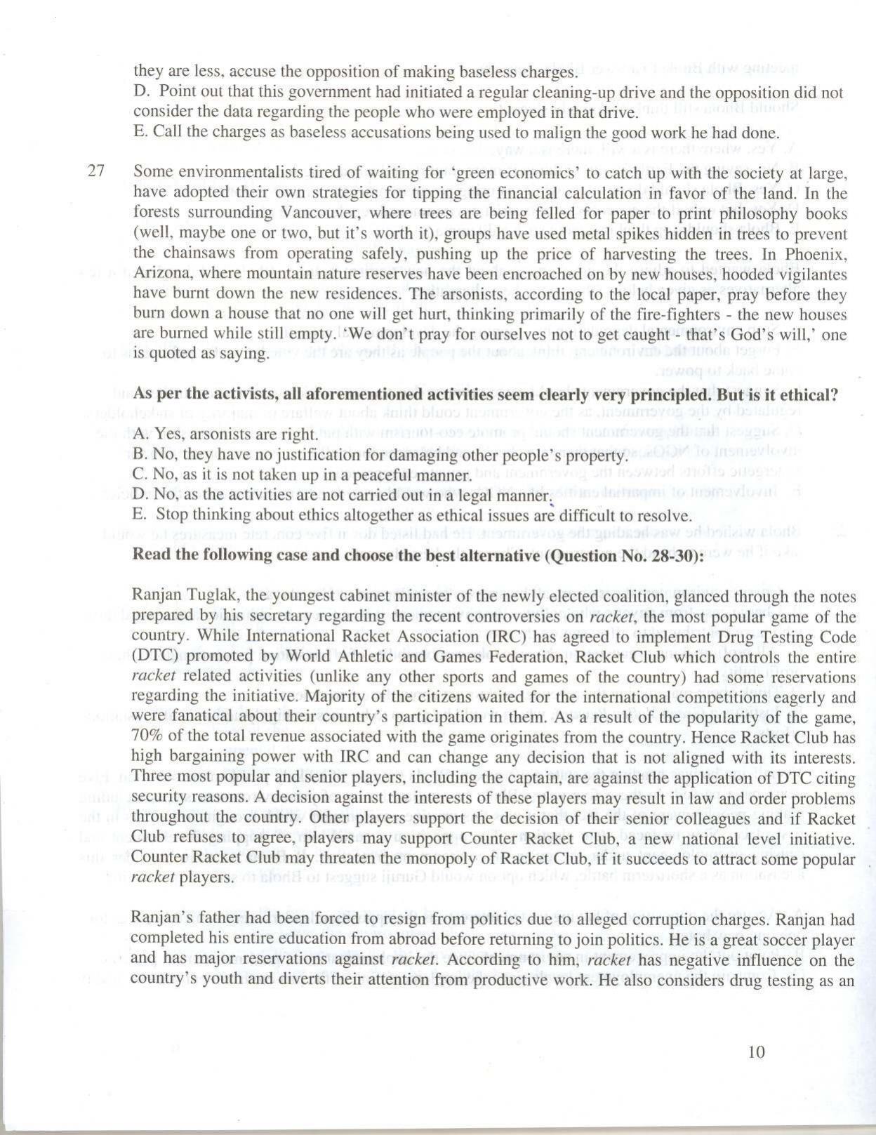 XAT 2010 Question Papers - Page 11